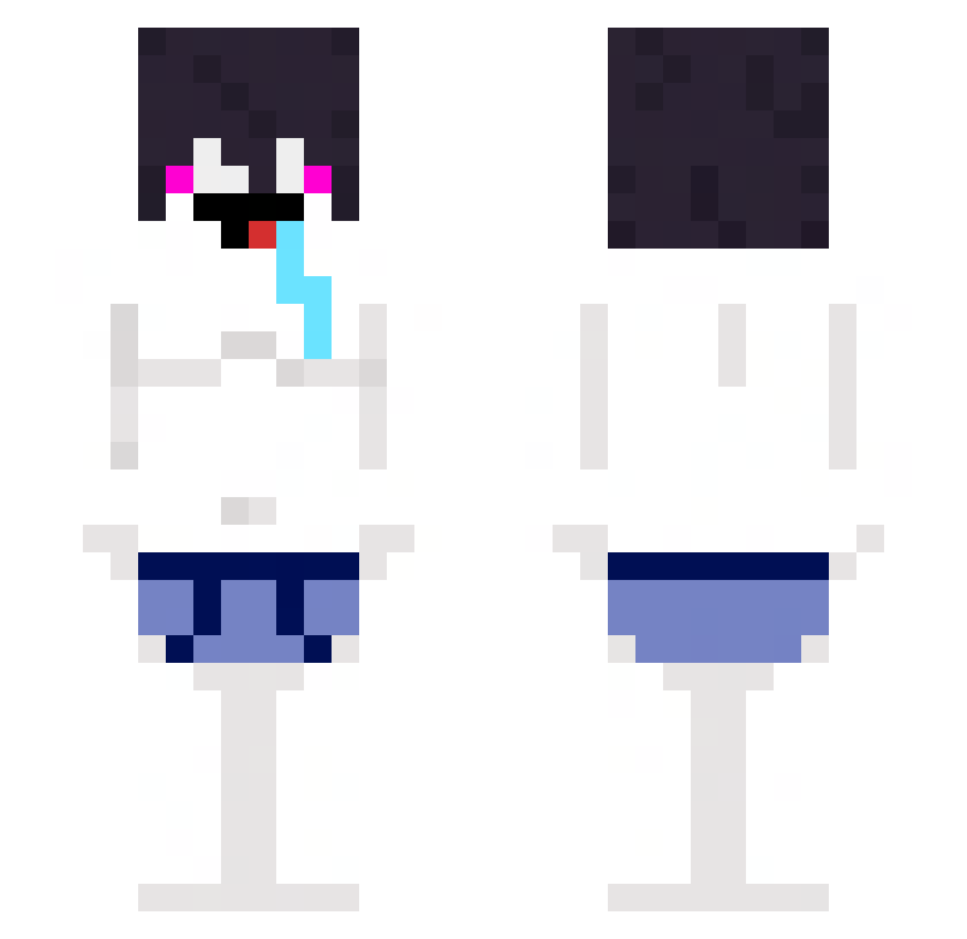 sehnsvcht Minecraft skin, front and back view