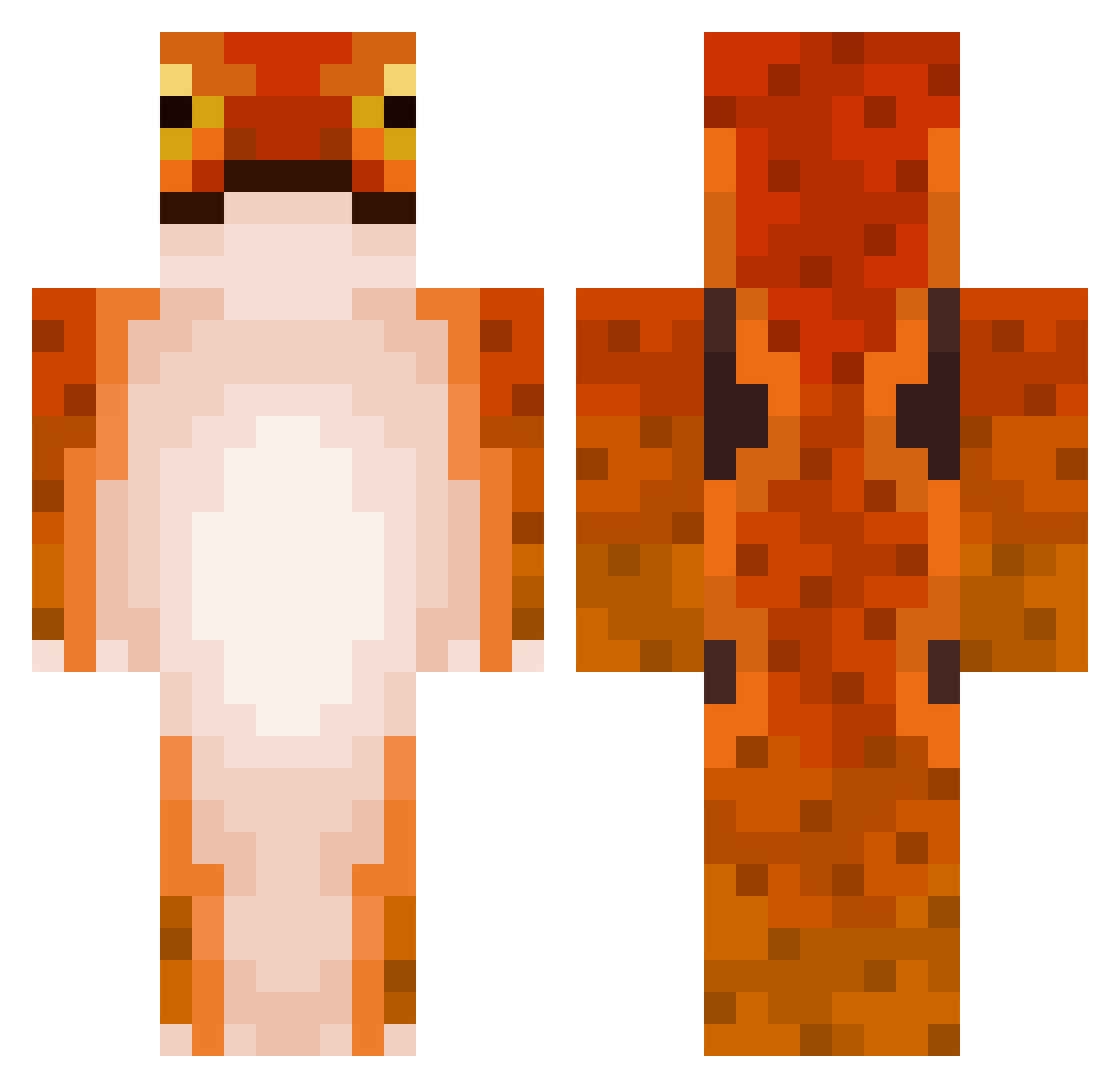 smushedtomato Minecraft skin, front and back view