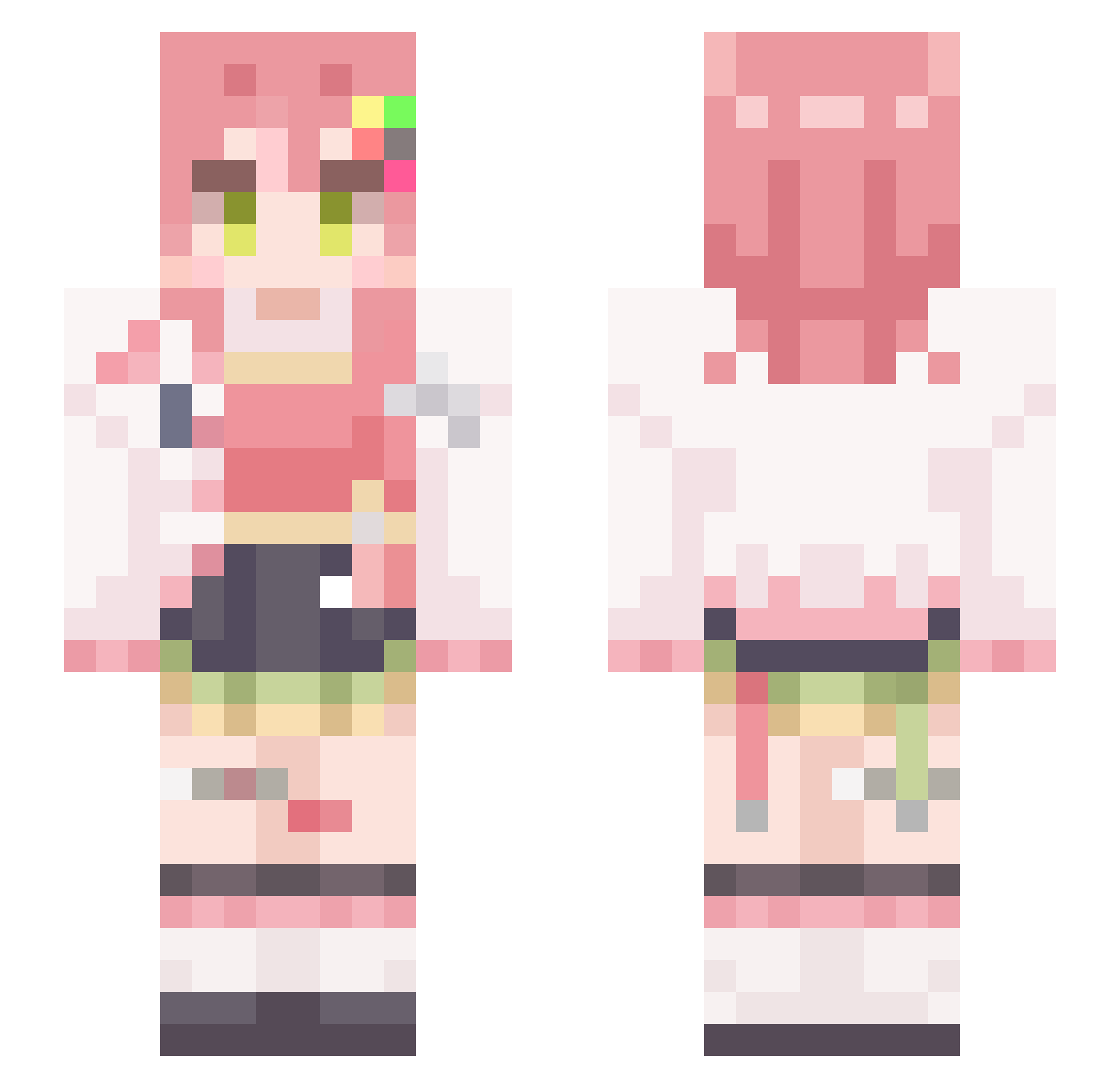 east_Su Minecraft skin, front and back view