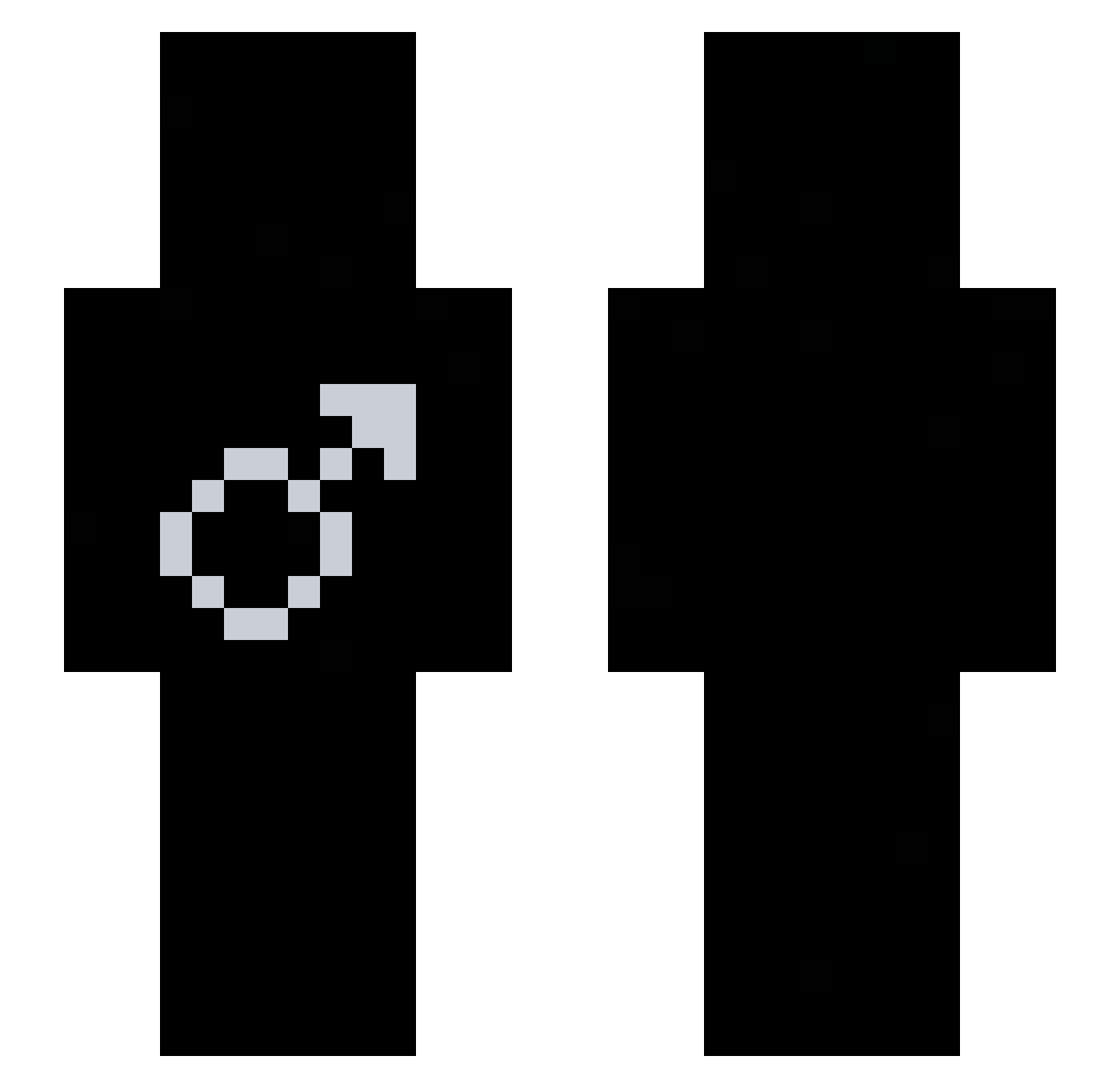 Kimo_qt Minecraft skin, front and back view