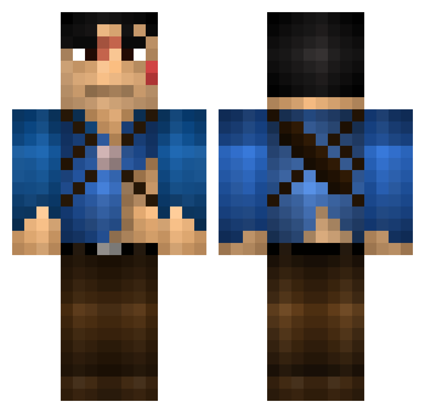 spongemonkey Minecraft skin, front and back view