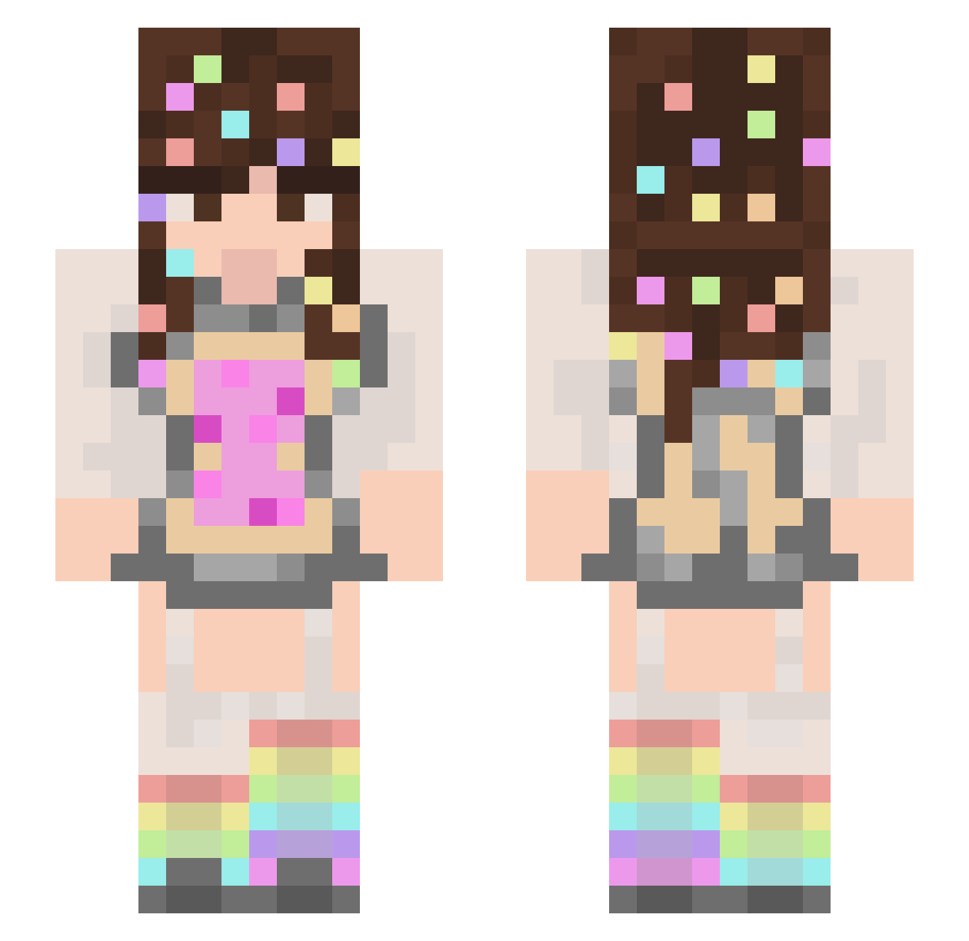 presakura Minecraft skin, front and back view