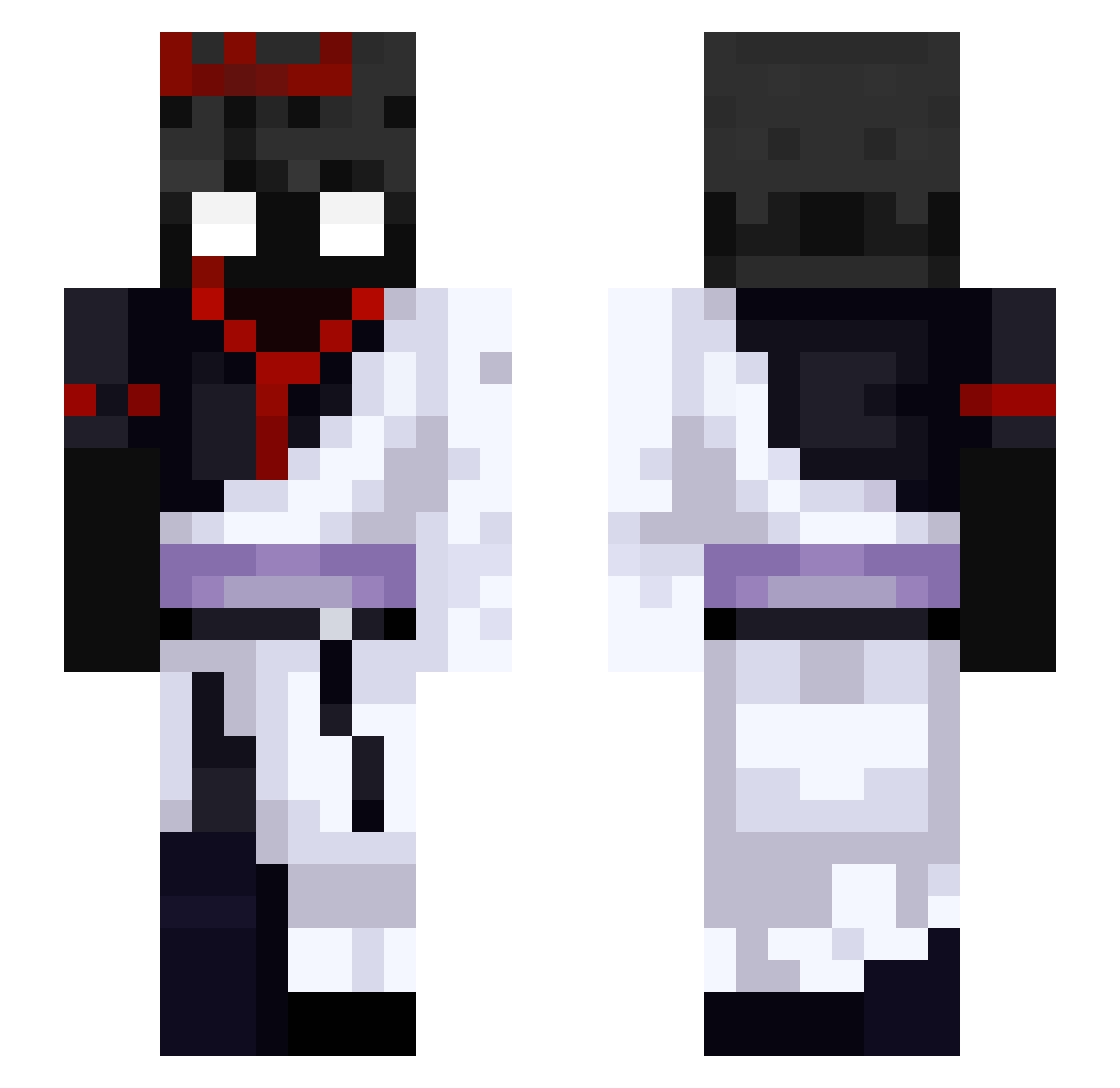 tsuggga Minecraft skin, front and back view