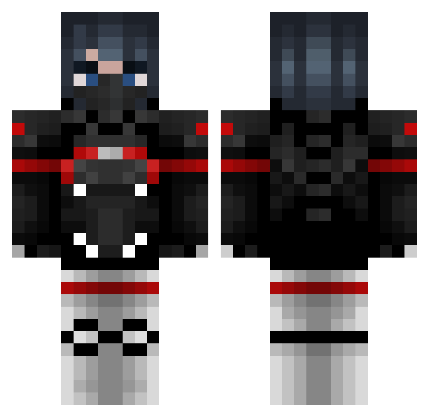 Medro34 Minecraft skin, front and back view
