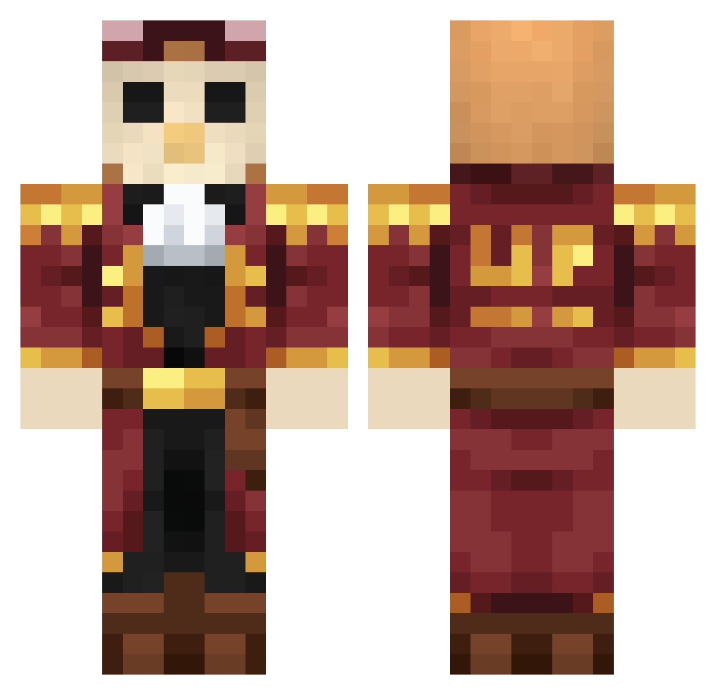 WeaknessRefused Minecraft skin, front and back view