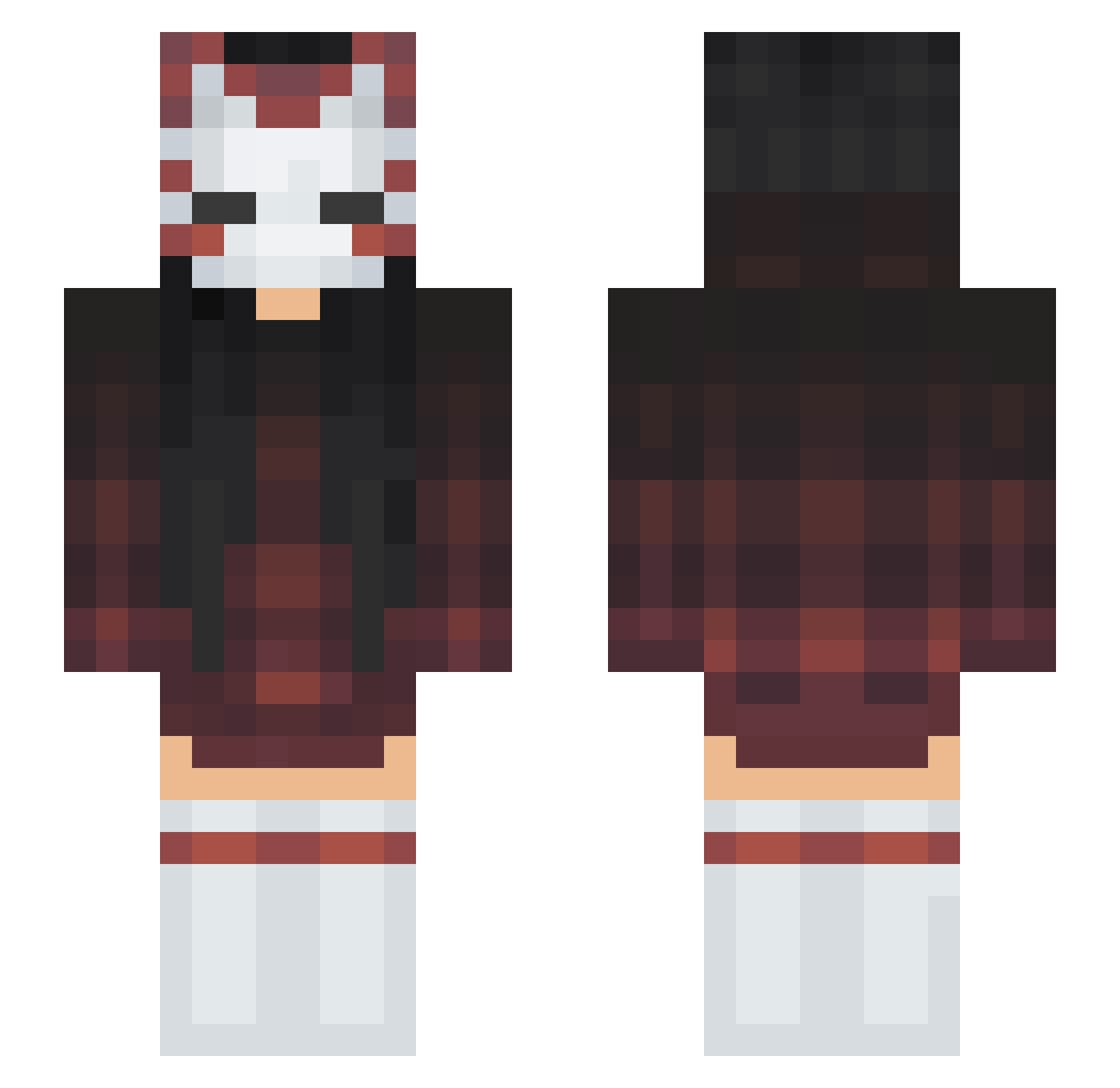 pleasebegentle Minecraft skin, front and back view