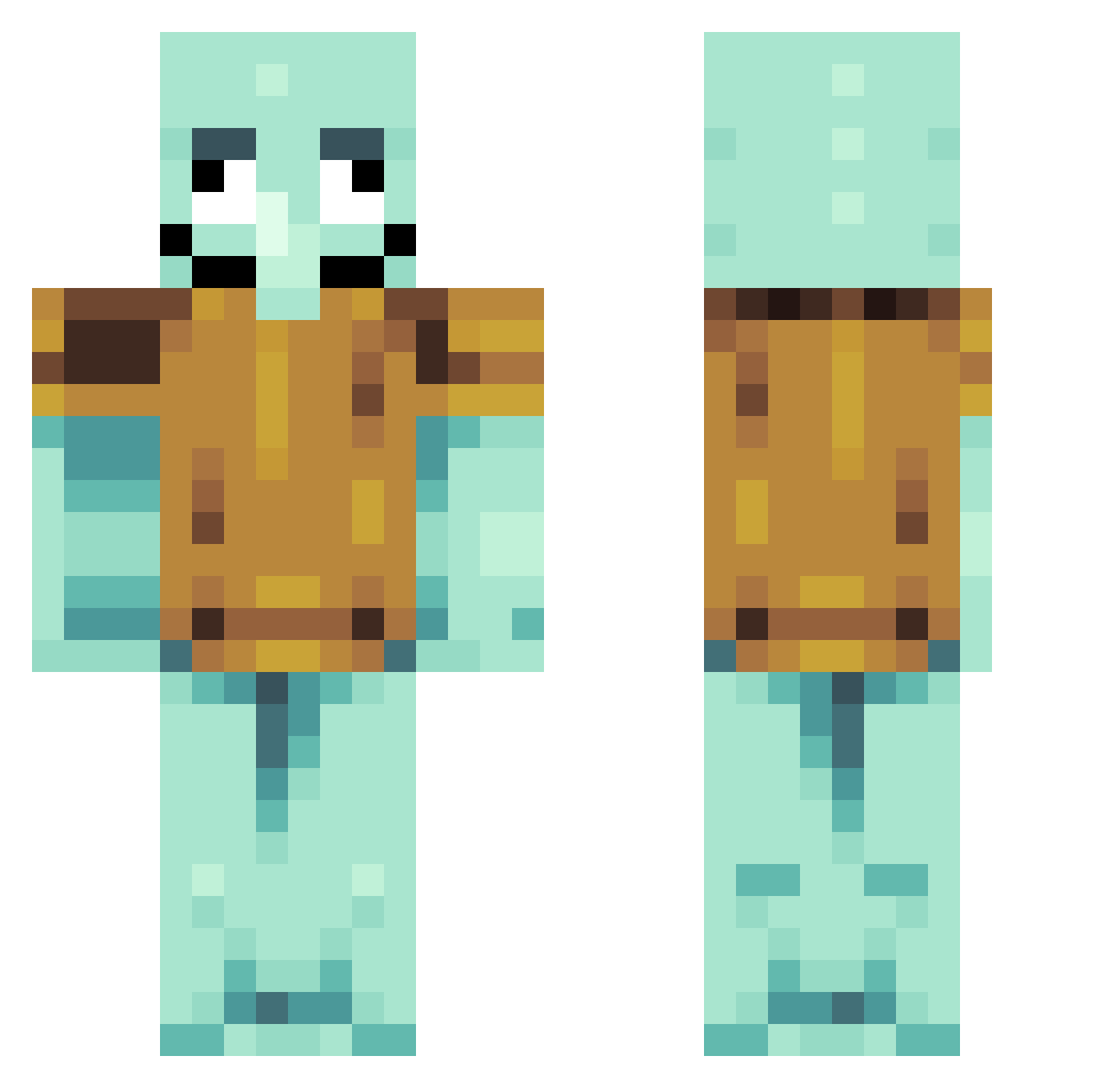 Aweesha_Wow Minecraft skin, front and back view