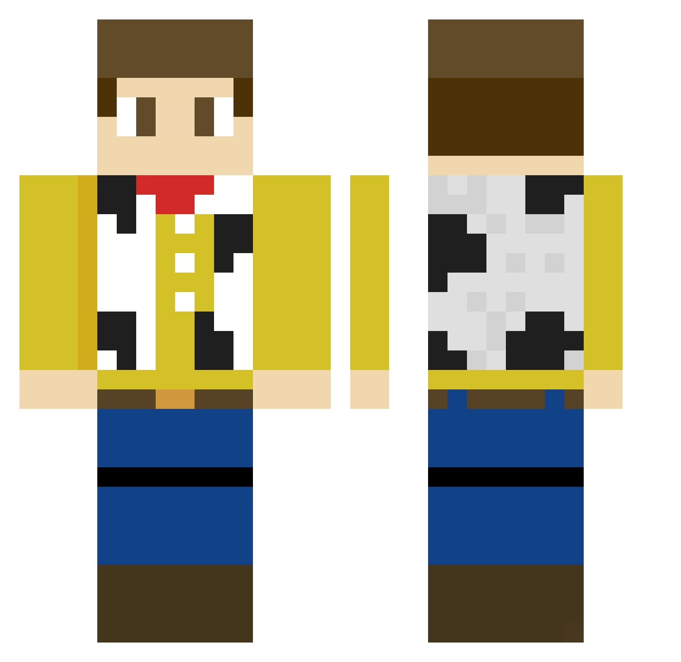 Troca Minecraft skin, front and back view