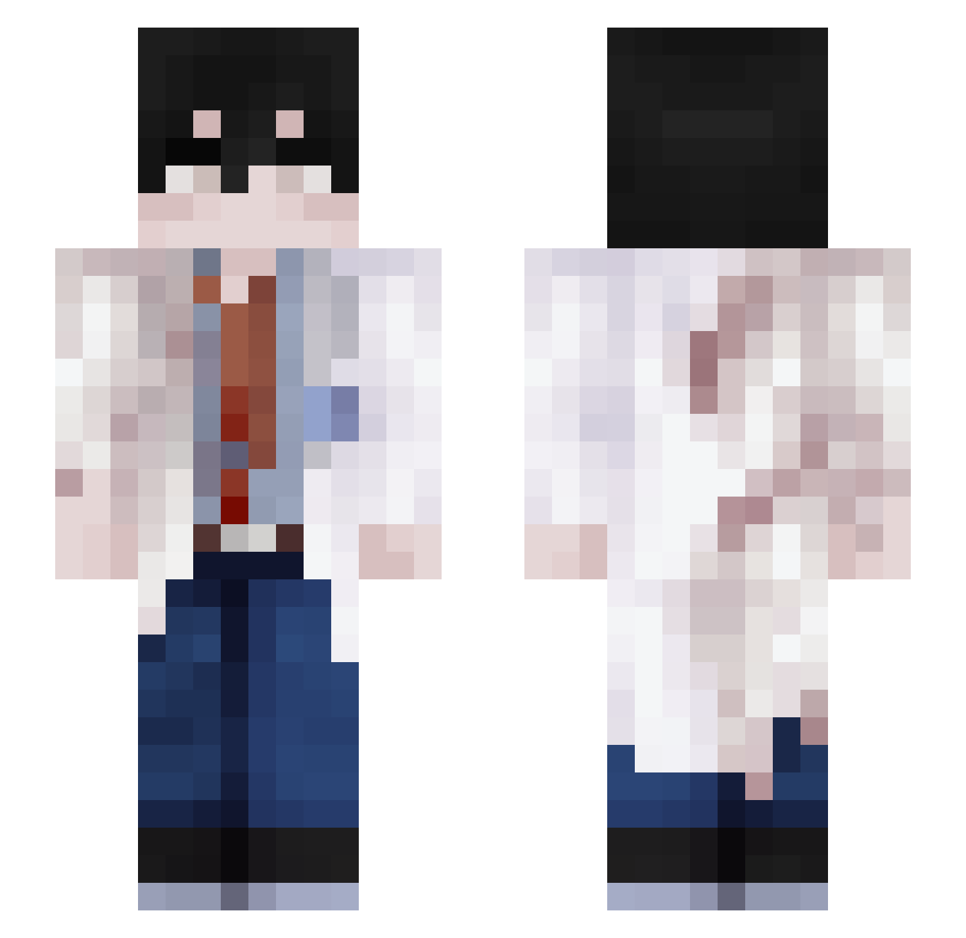 EggierPanic Minecraft skin, front and back view