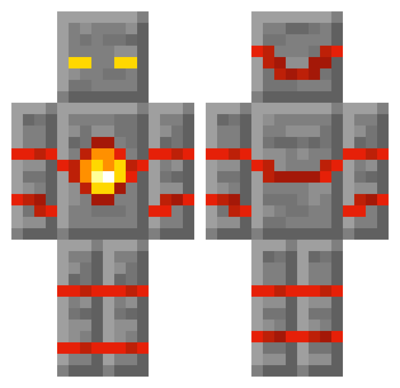 Burger62 Minecraft skin, front and back view