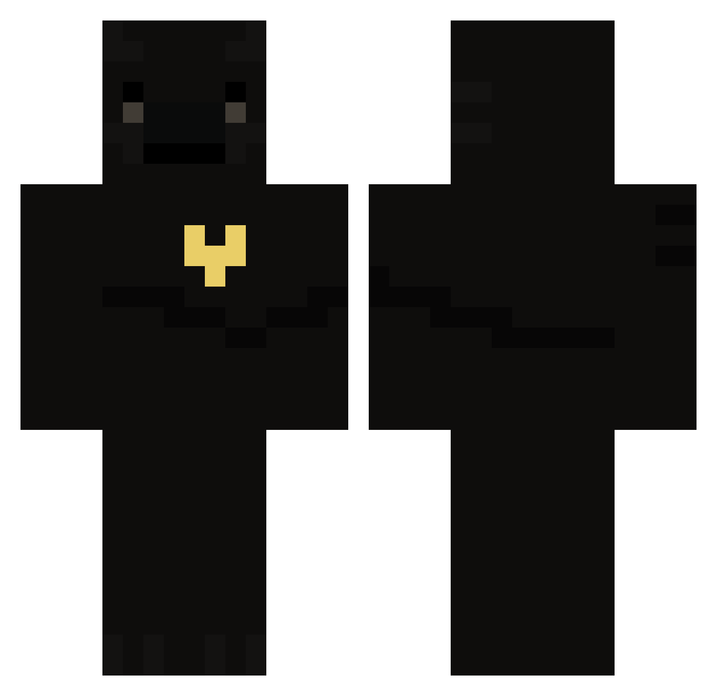 CakedPie Minecraft skin, front and back view
