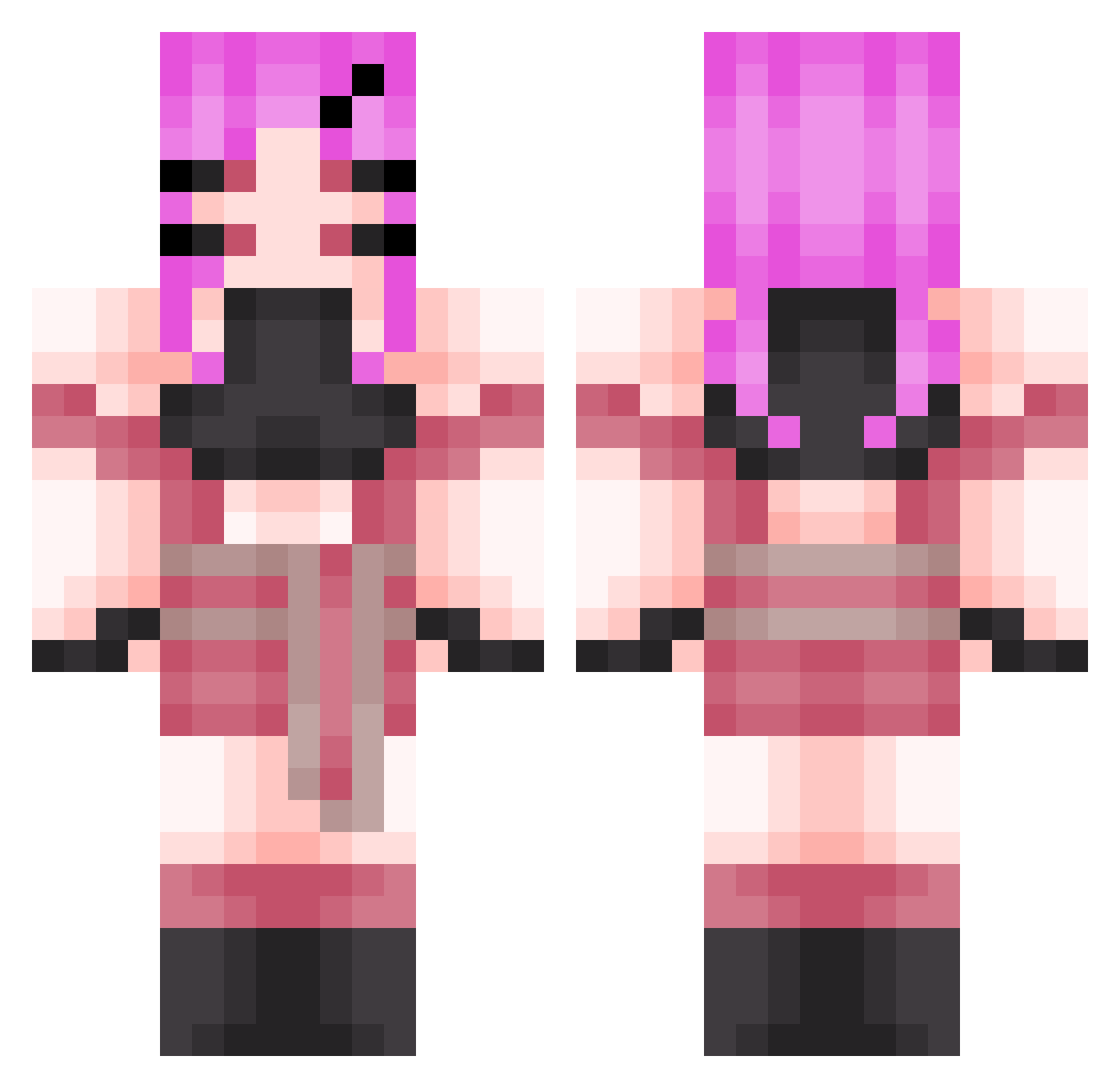 VarisKamekadze Minecraft skin, front and back view