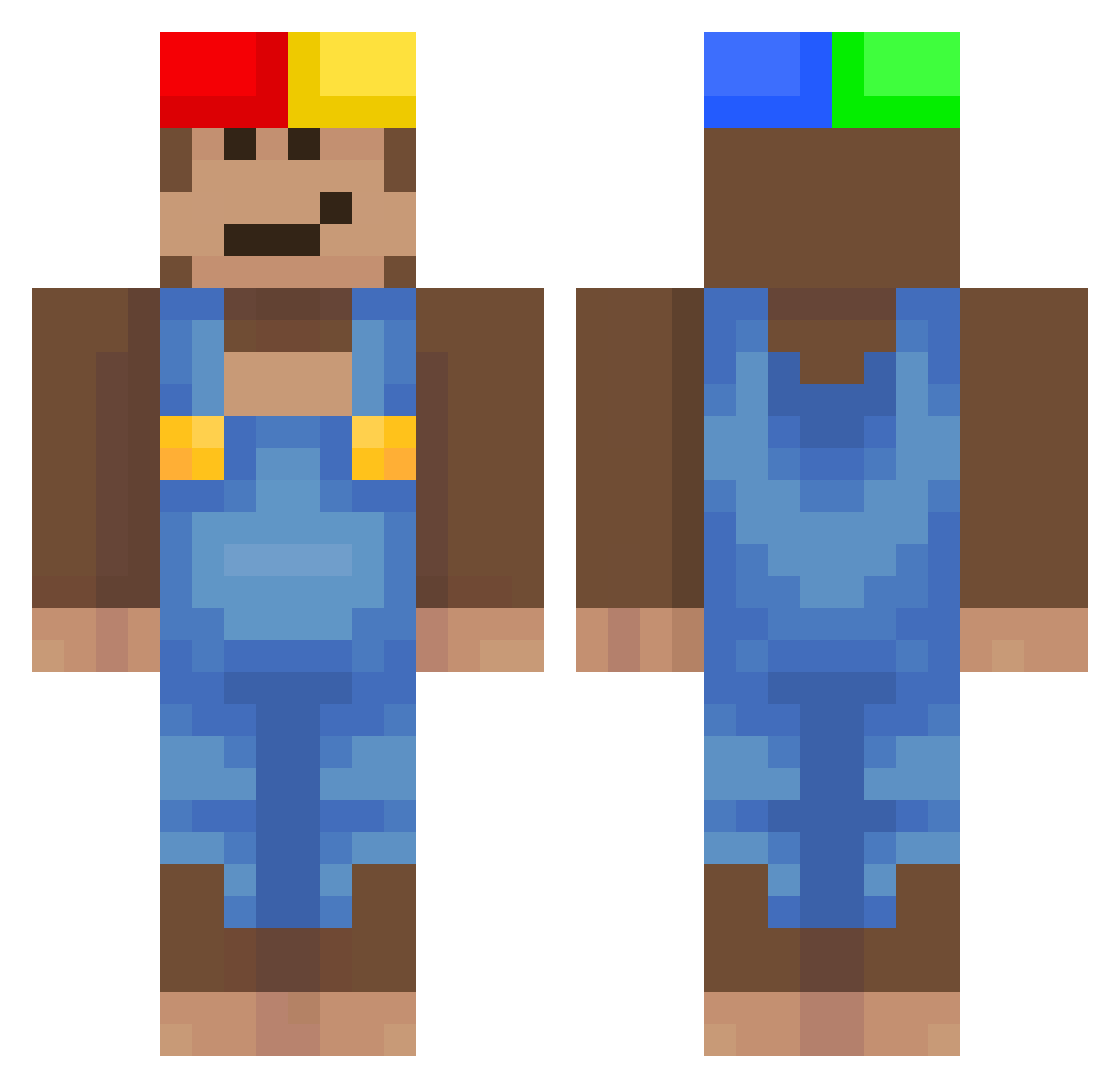 MikrowellePeter Minecraft skin, front and back view