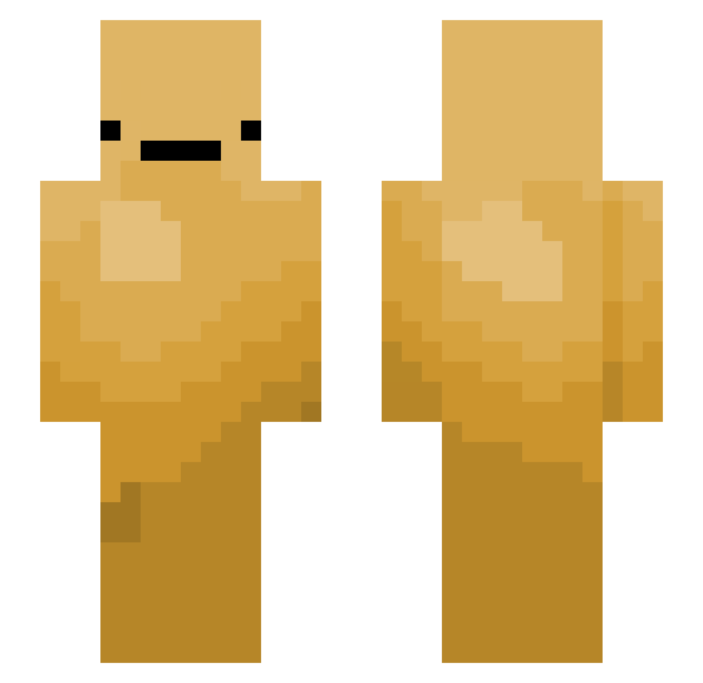 Zwti Minecraft skin, front and back view