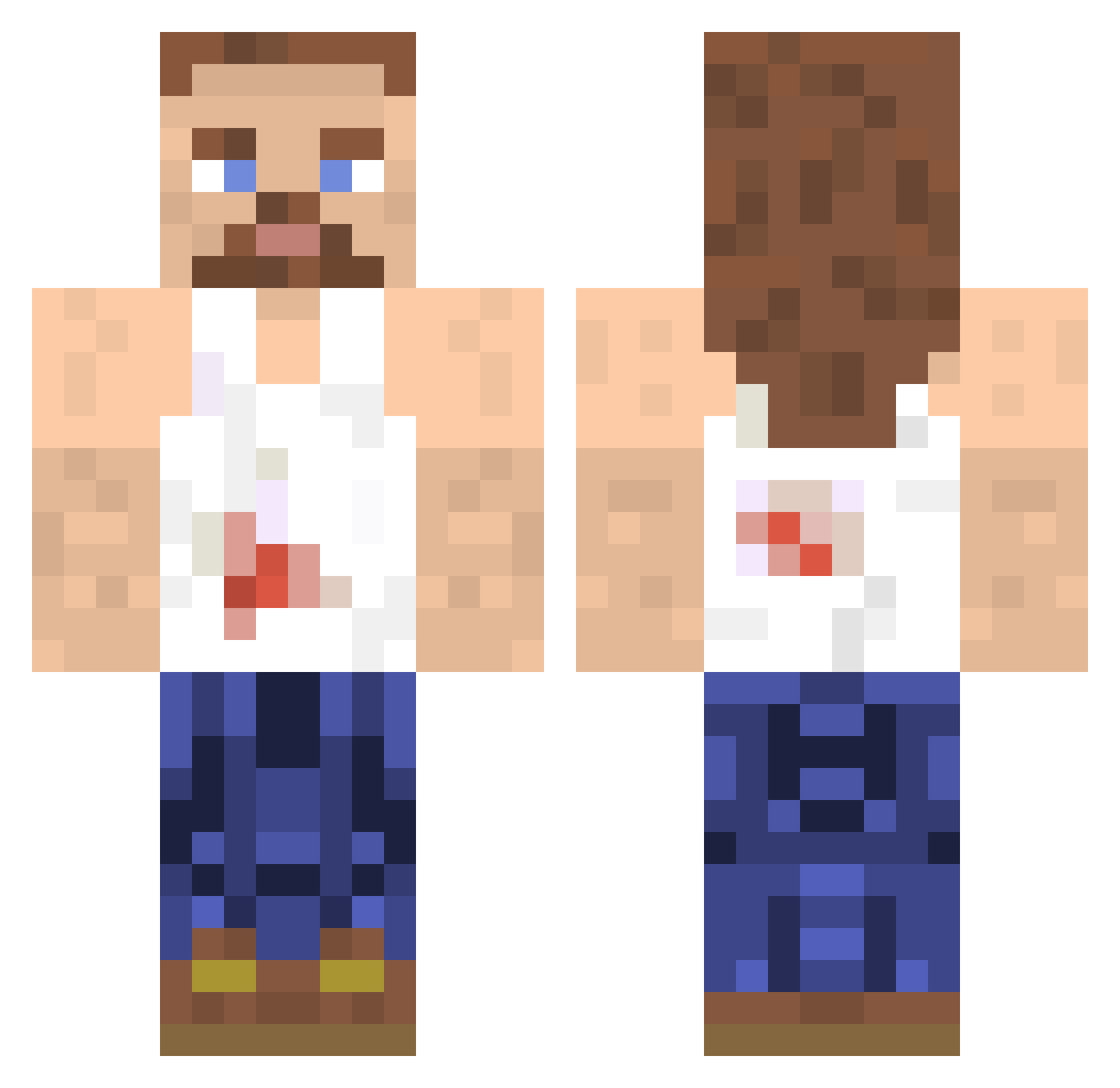 Dependant Minecraft skin, front and back view
