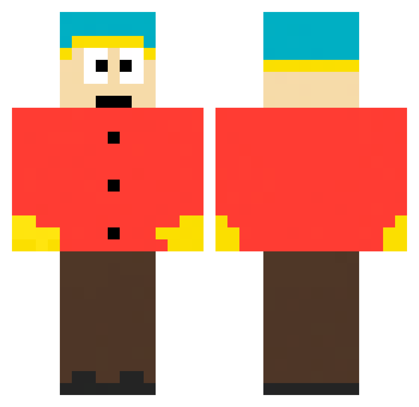 Makmen Minecraft skin, front and back view
