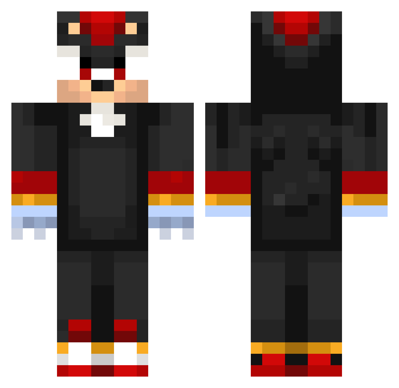 JitYT Minecraft skin, front and back view