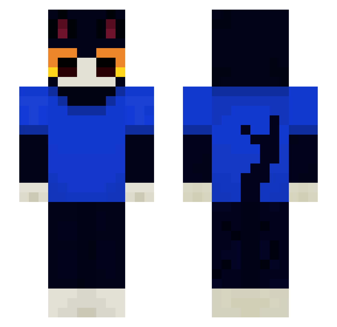 MeowkiXYua Minecraft skin, front and back view