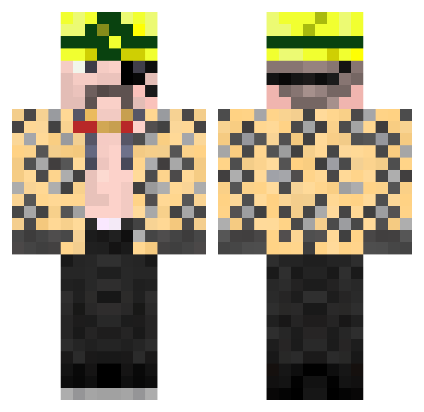 Rokkuto Minecraft skin, front and back view