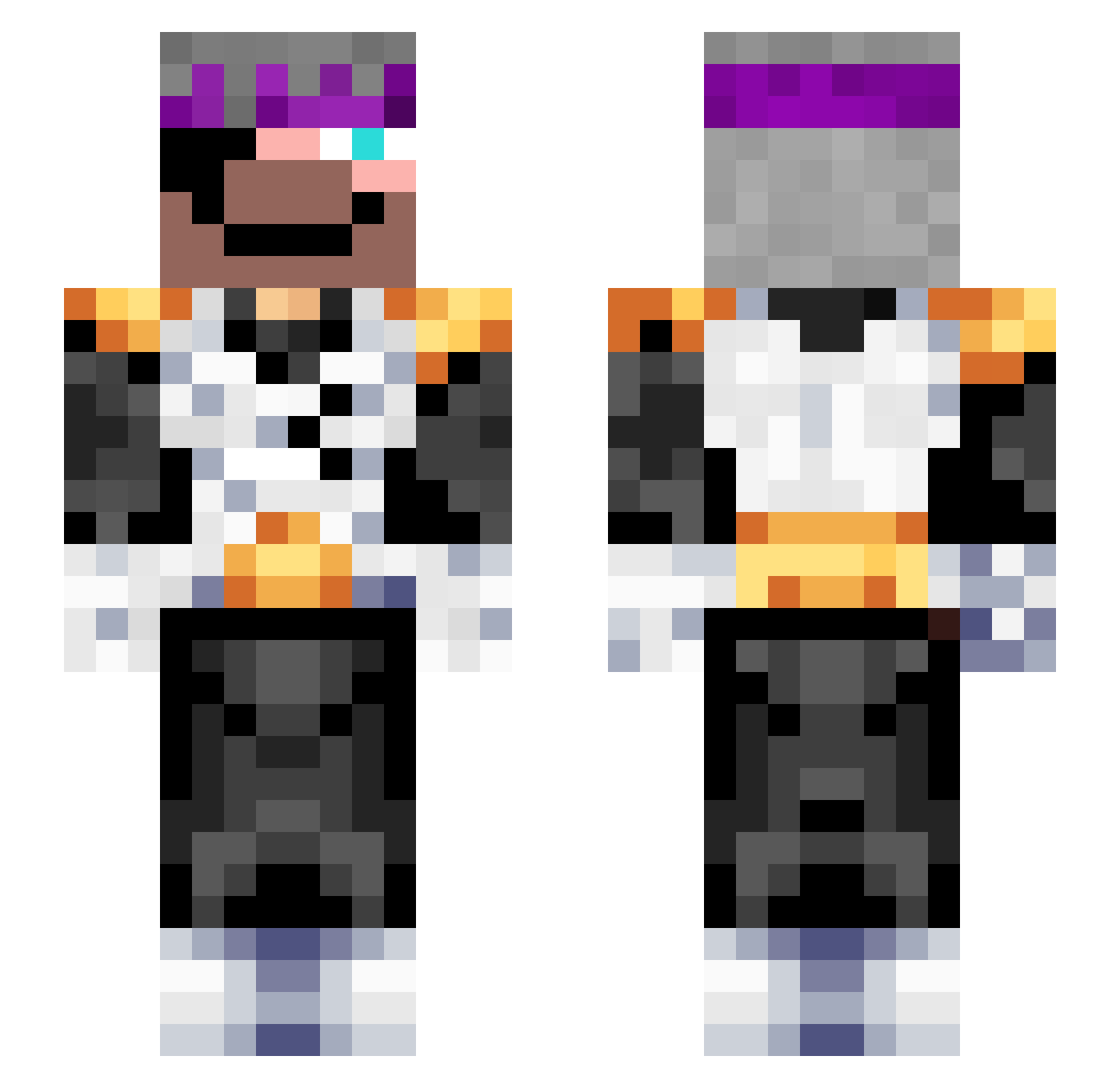 bumgum Minecraft skin, front and back view