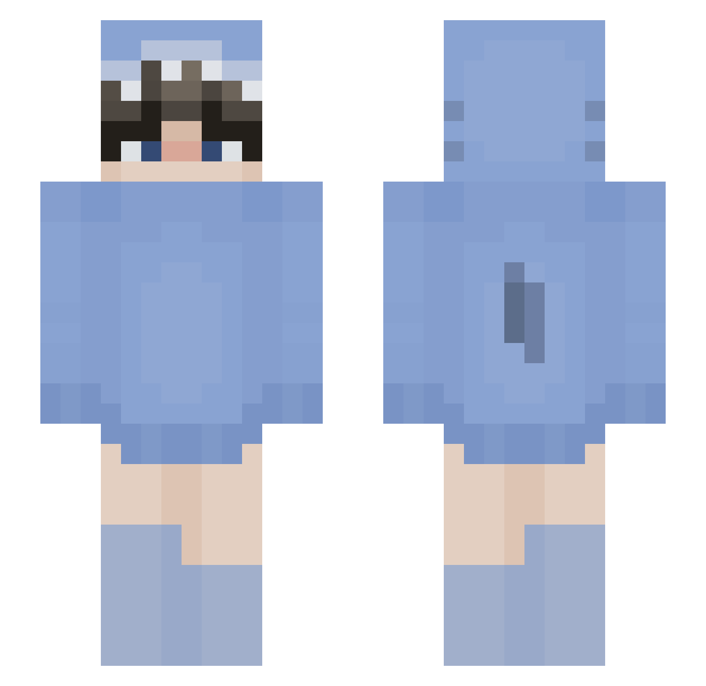 Ice_Swallow_Como Minecraft skin, front and back view