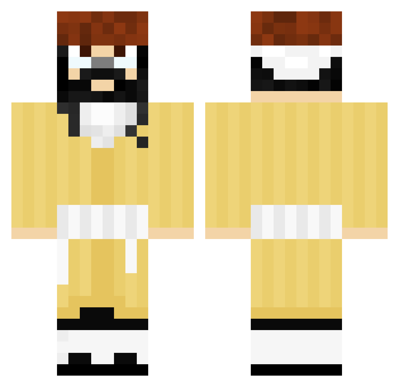 KaizenTV Minecraft skin, front and back view