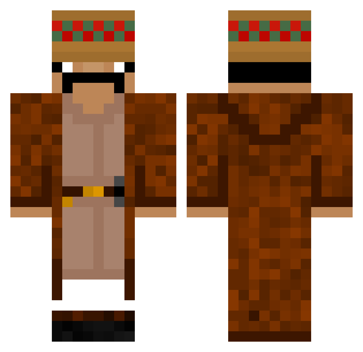 NAME7580 Minecraft skin, front and back view