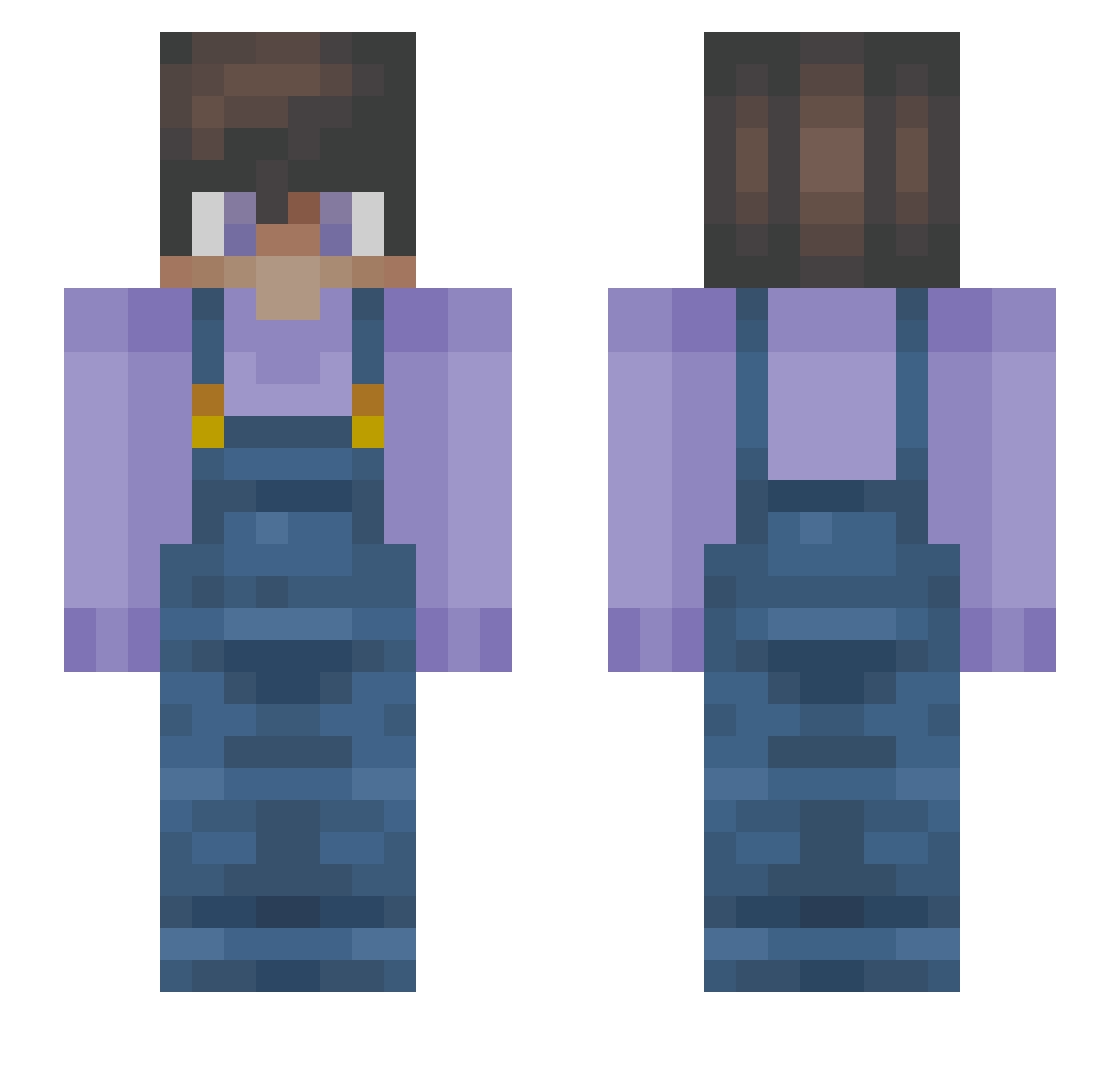 xGhoul06 Minecraft skin, front and back view
