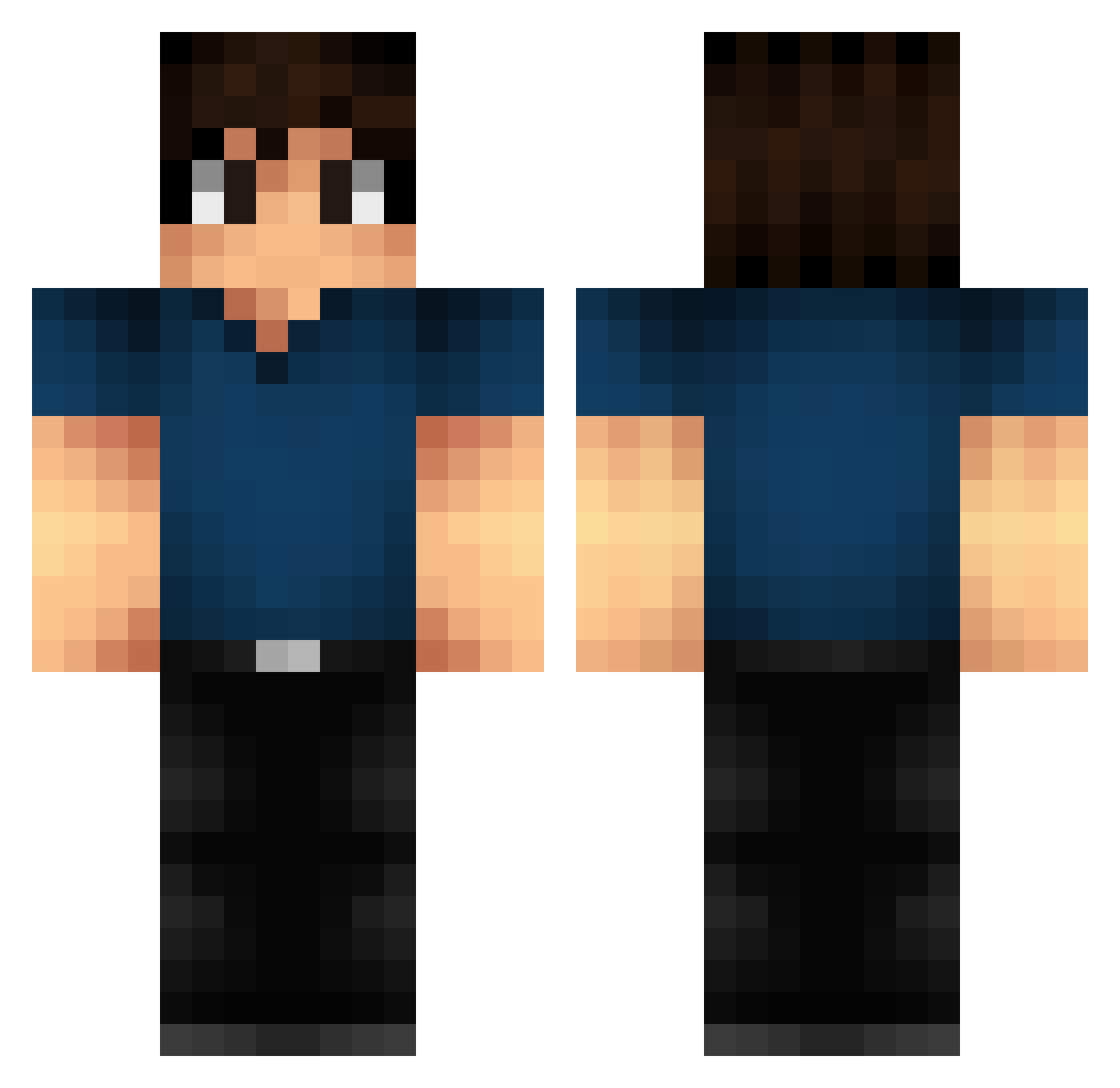 BrN26 Minecraft skin, front and back view