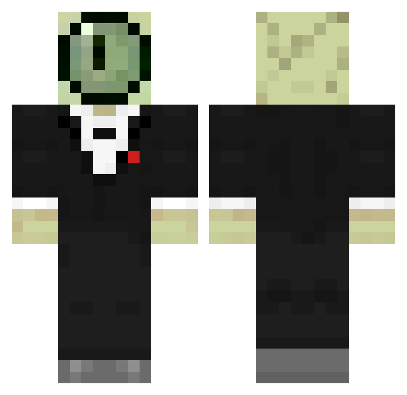 Its_Gman Minecraft skin, front and back view