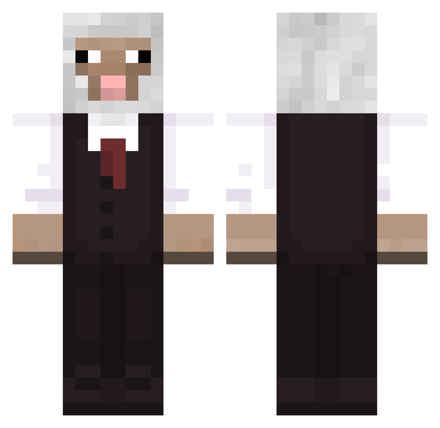 JameyGold Minecraft skin, front and back view