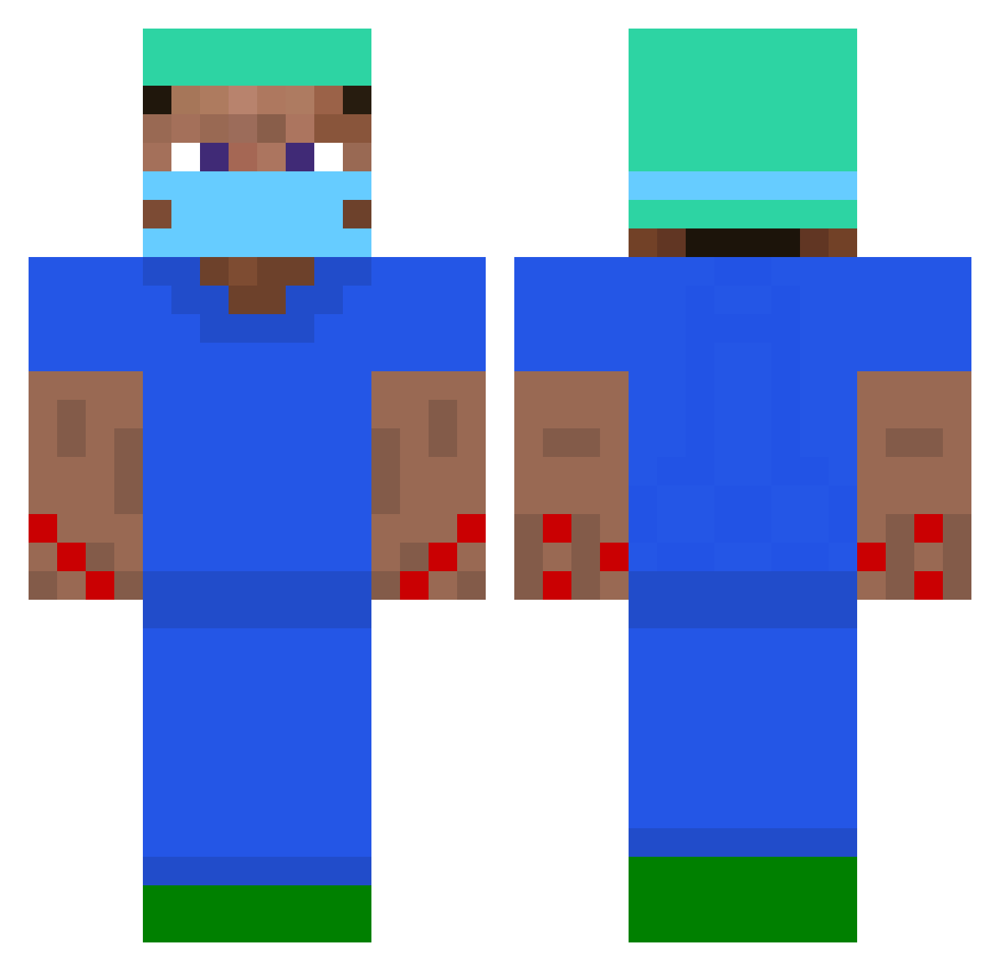Syndesmosis Minecraft skin, front and back view