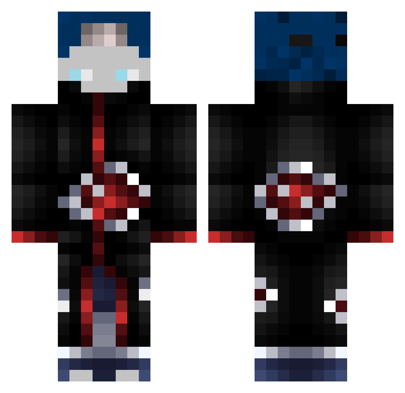 darkshadow1100 Minecraft skin, front and back view