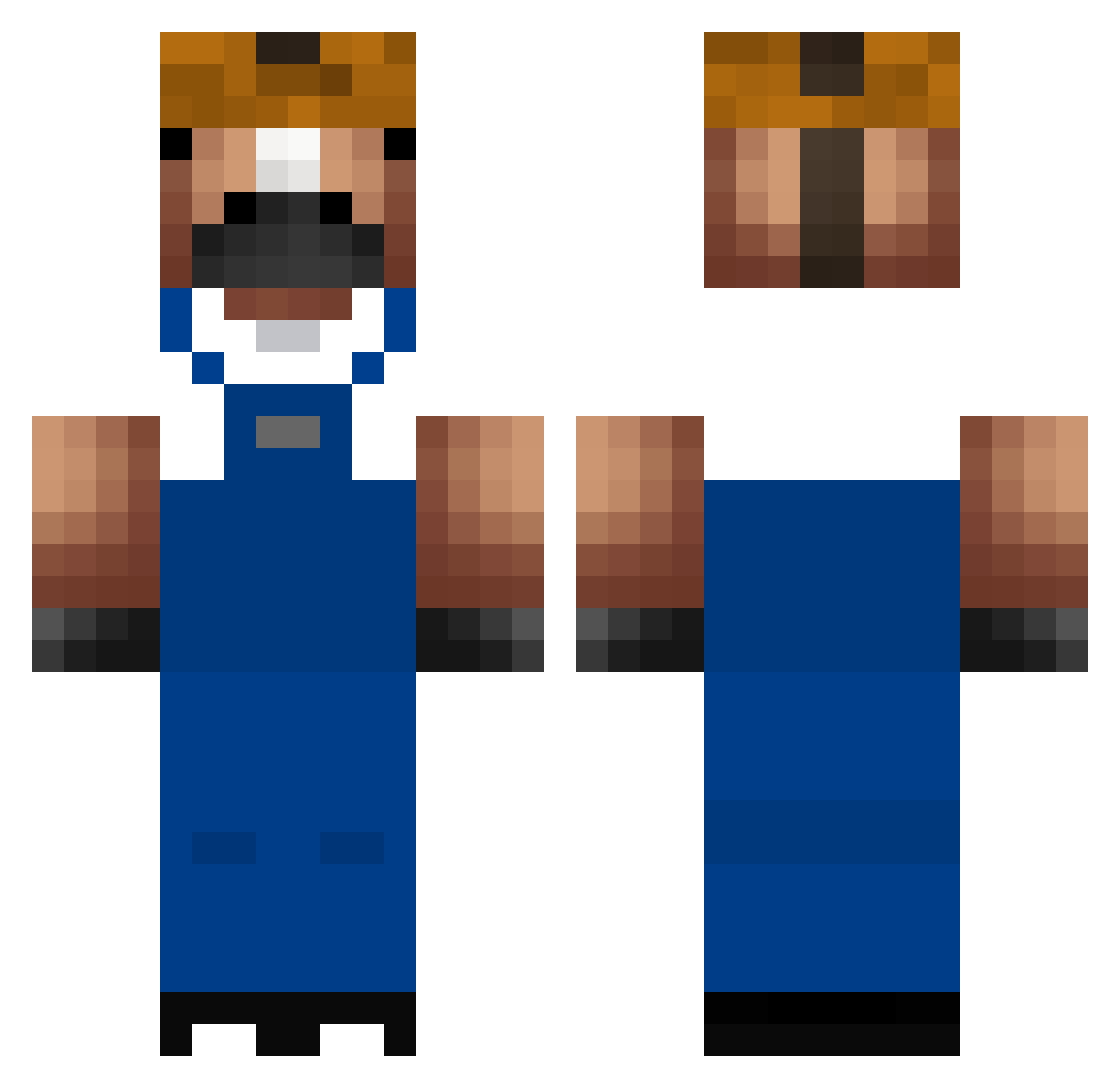 BESTGRUPITO Minecraft skin, front and back view