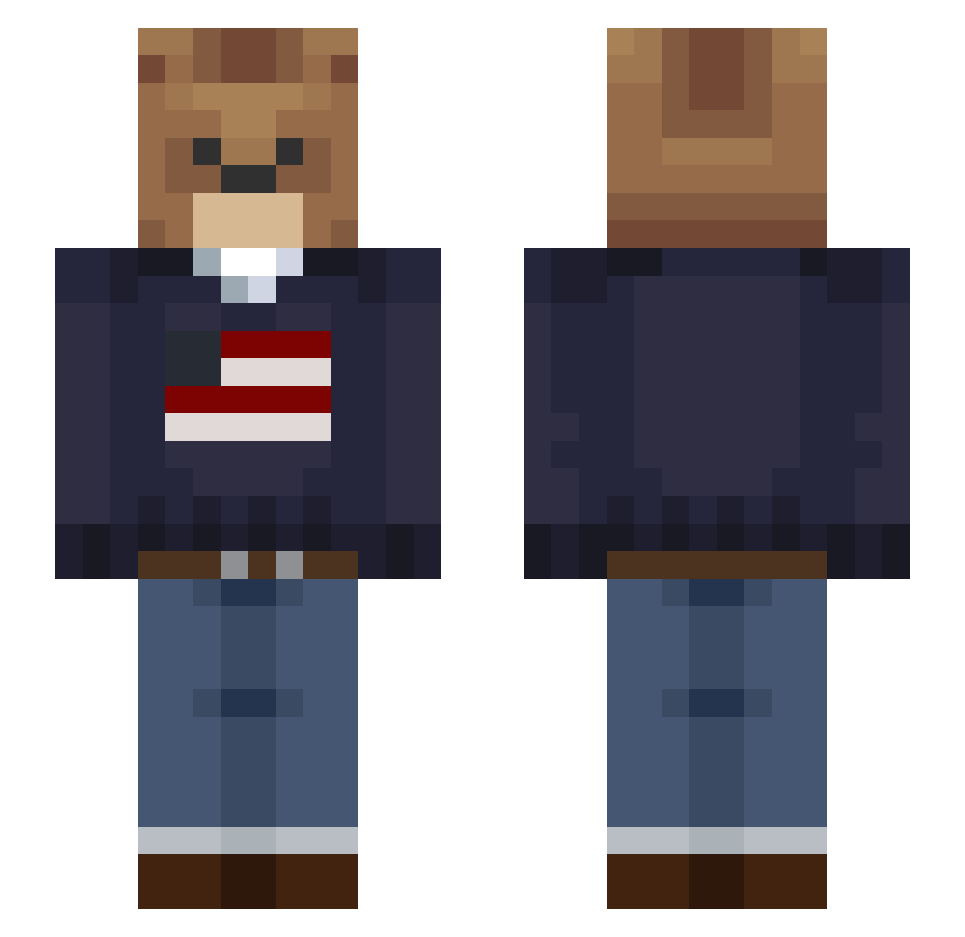 tedhie Minecraft skin, front and back view