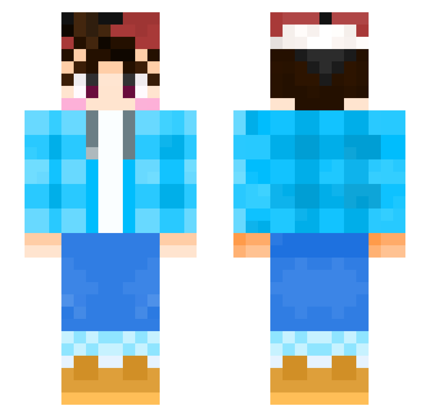 Puti1203 Minecraft skin, front and back view