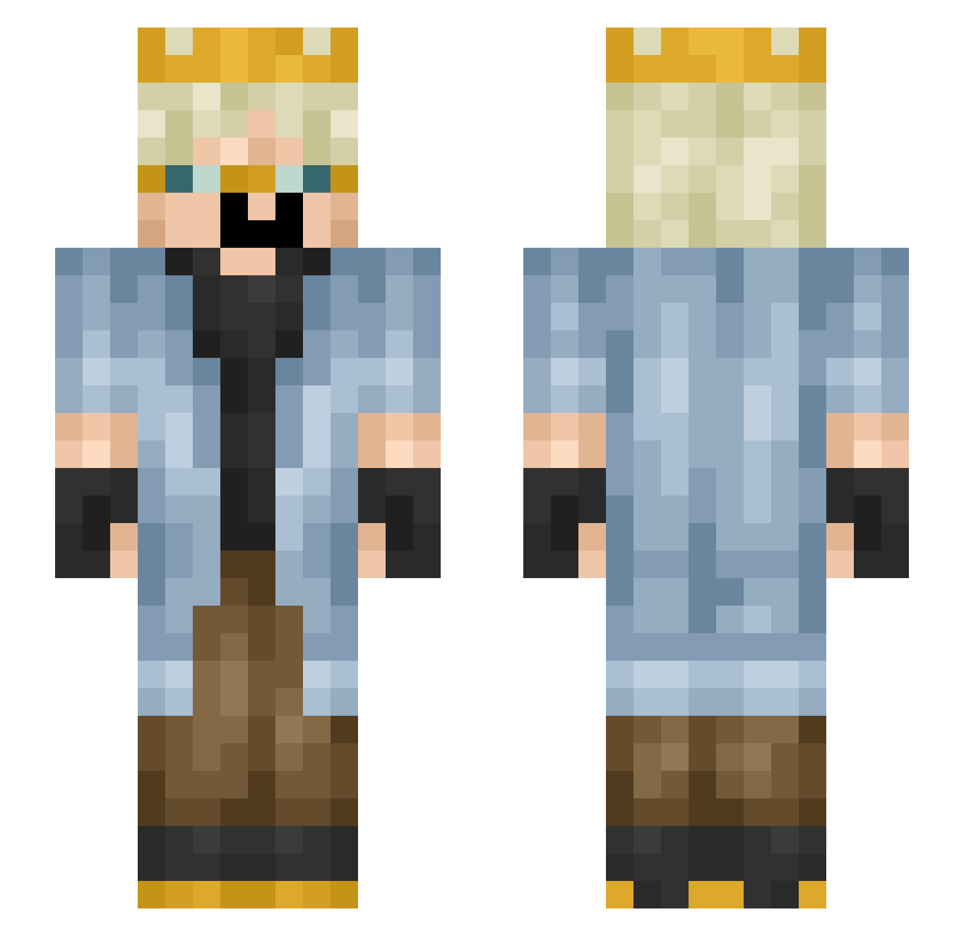 SA1L_DX Minecraft skin, front and back view