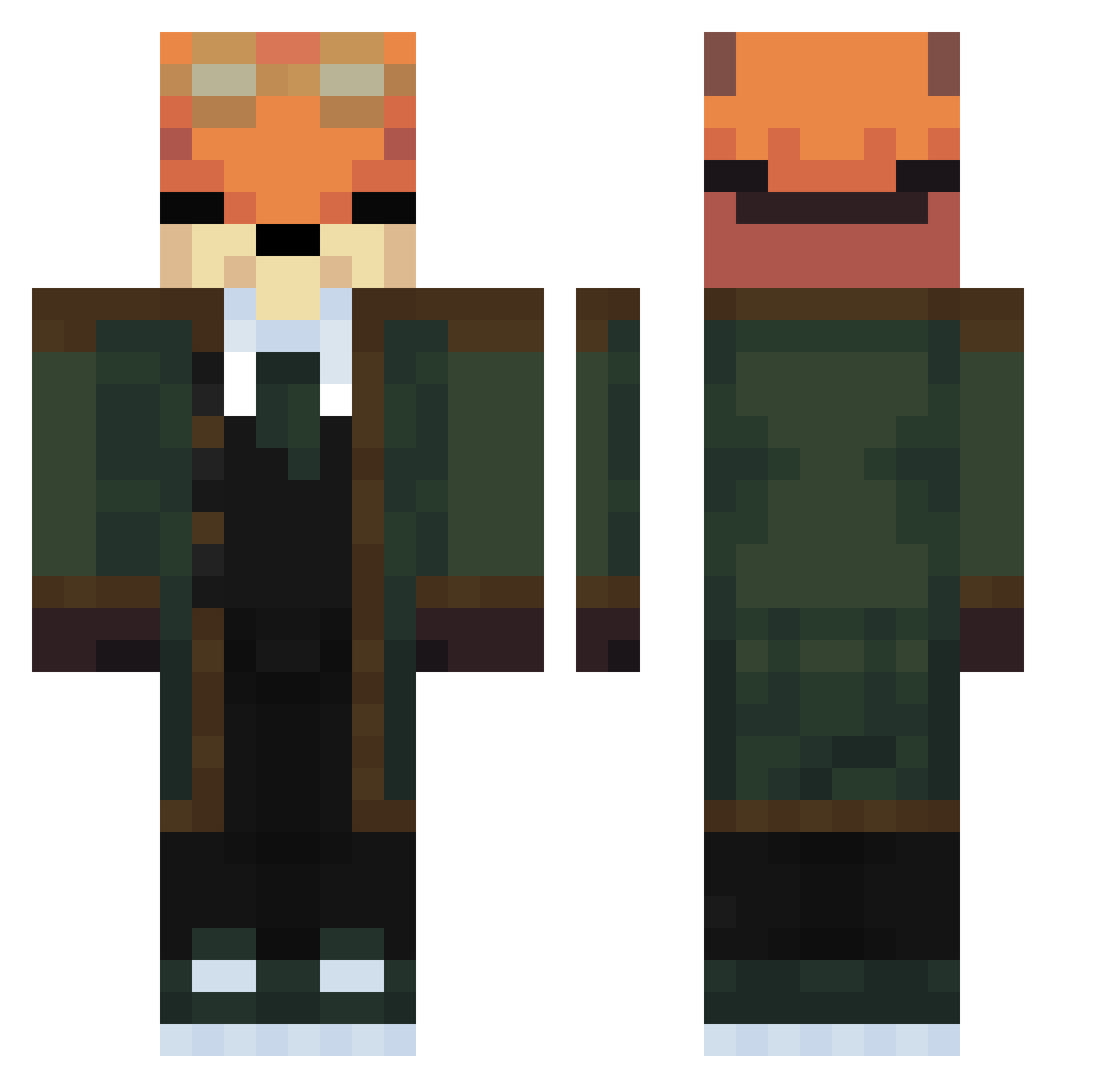 TheBarnOwl7 Minecraft skin, front and back view