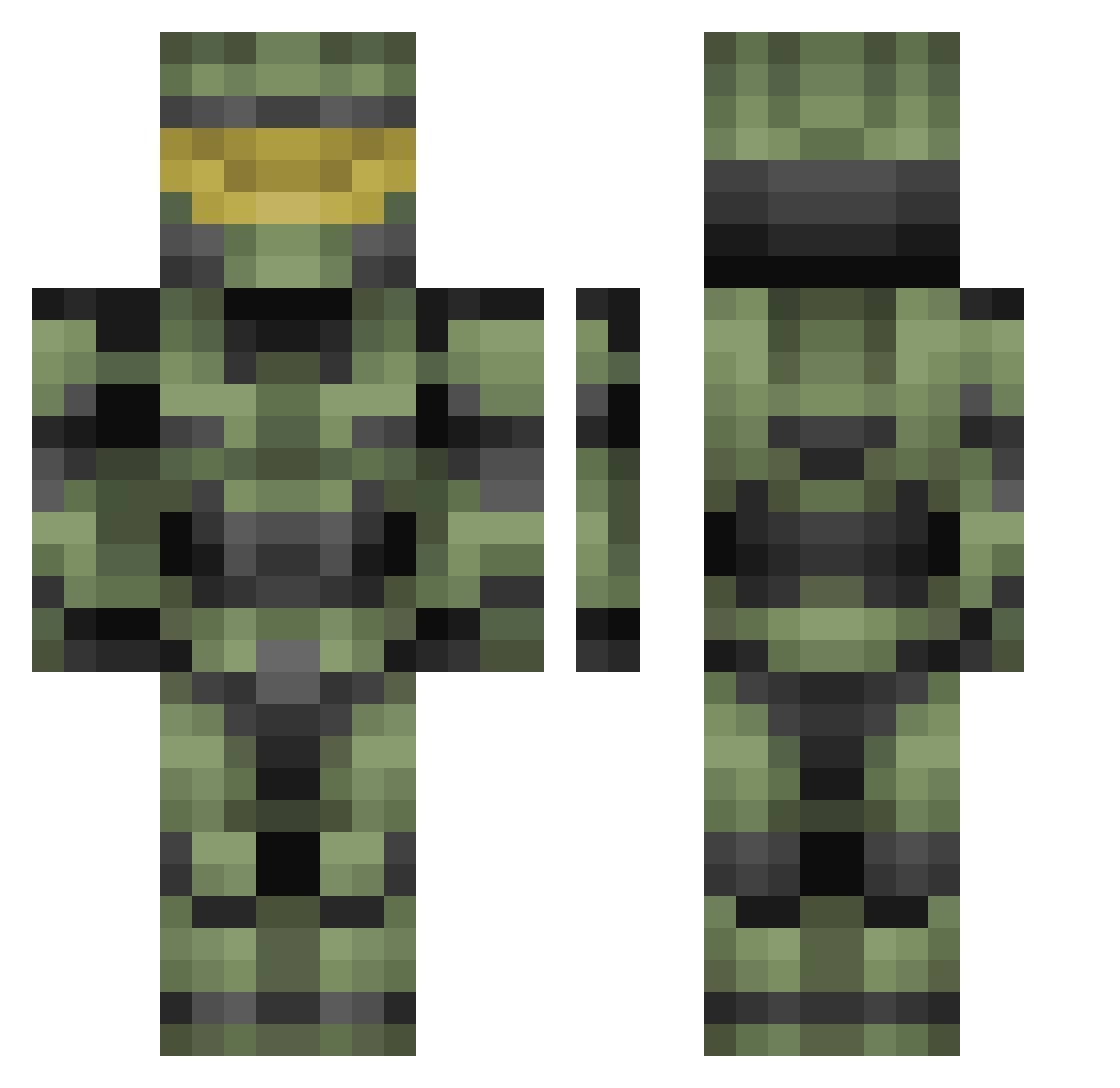 ItzChickdups Minecraft skin, front and back view