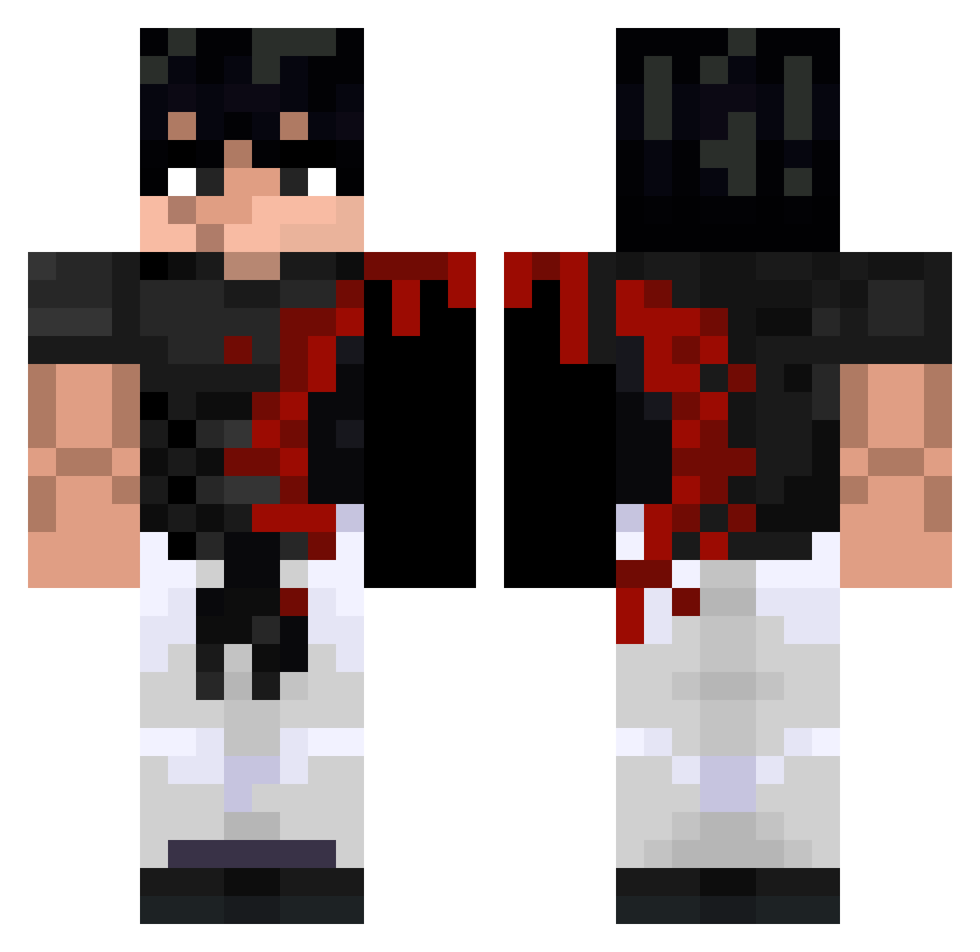Hakimi6 Minecraft skin, front and back view
