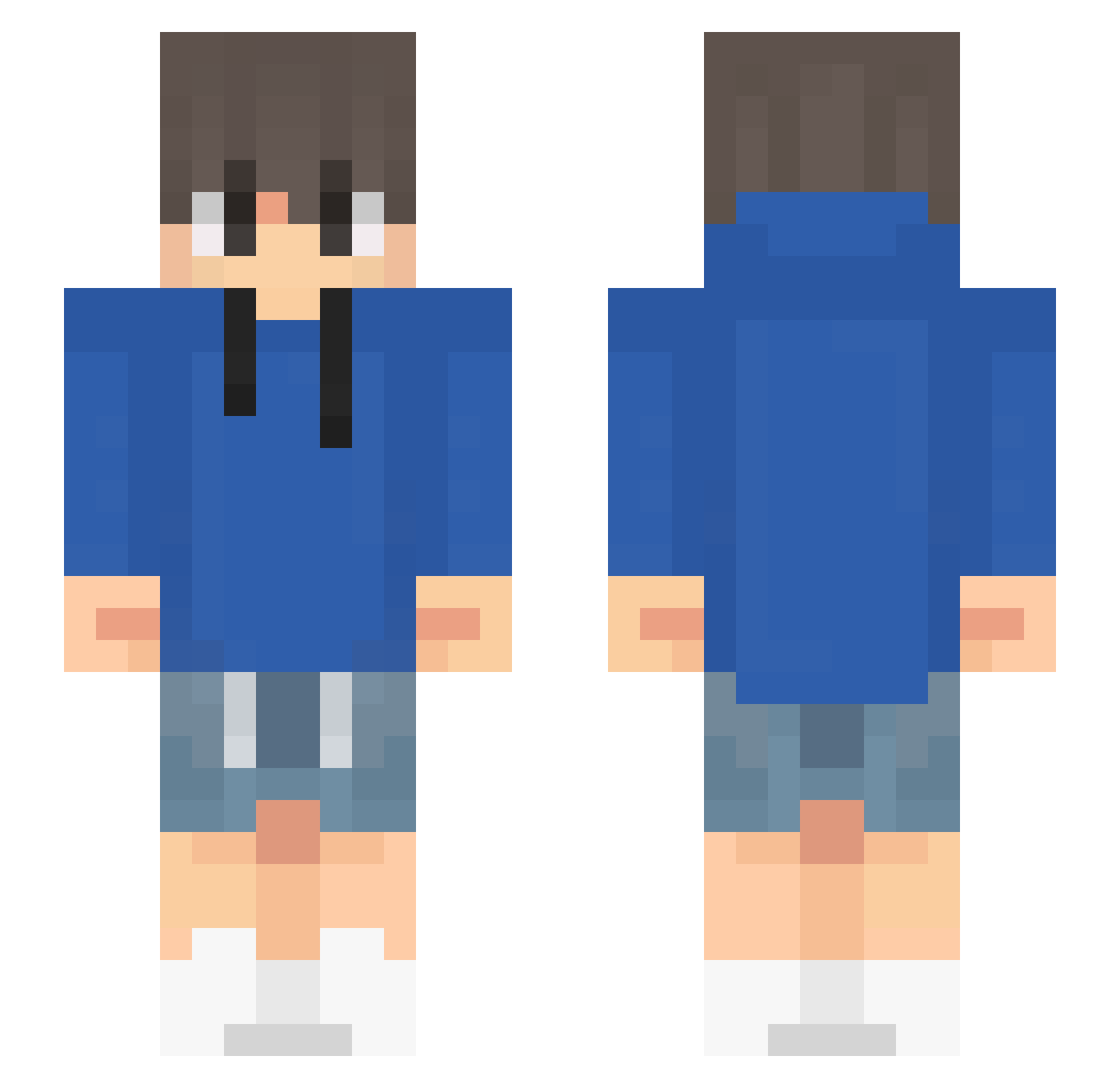 Paki17 Minecraft skin, front and back view