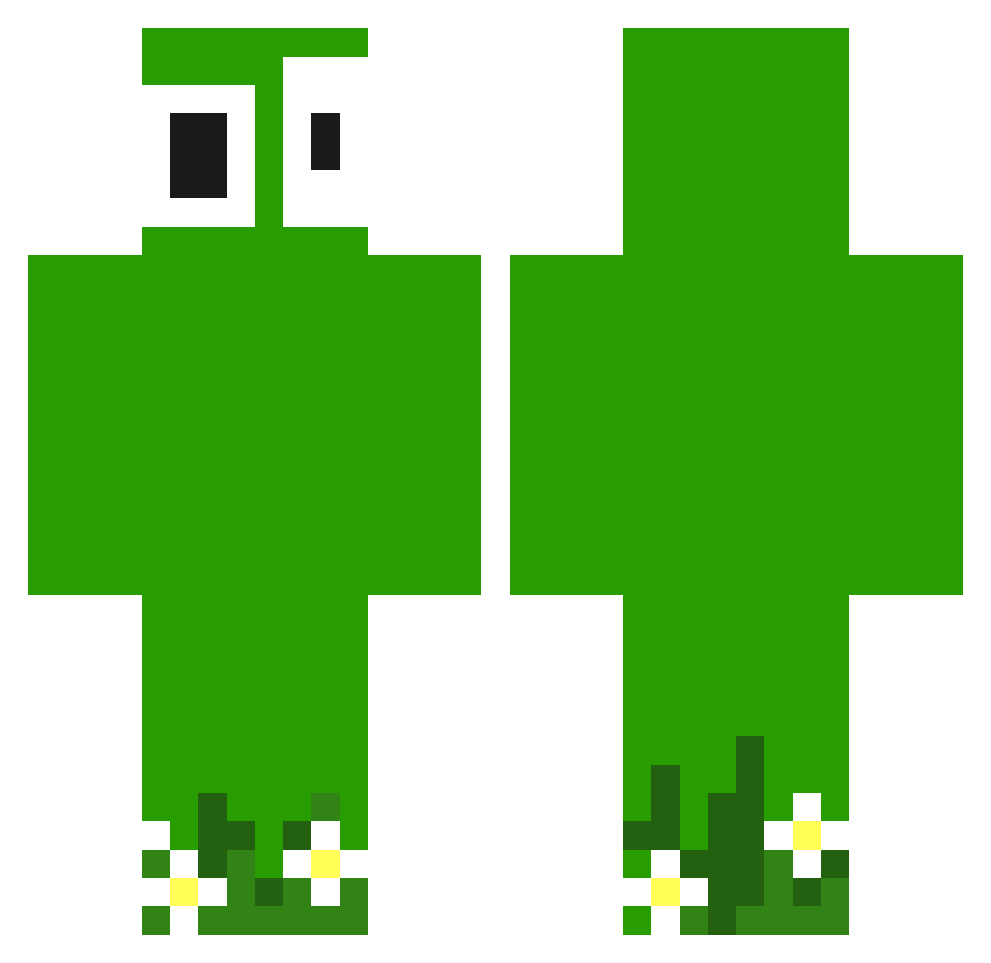 Zzbk_W7 Minecraft skin, front and back view