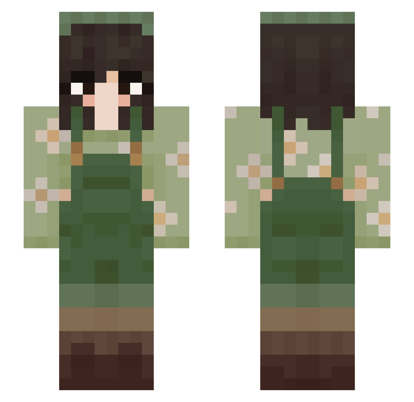 AthenaTear Minecraft skin, front and back view