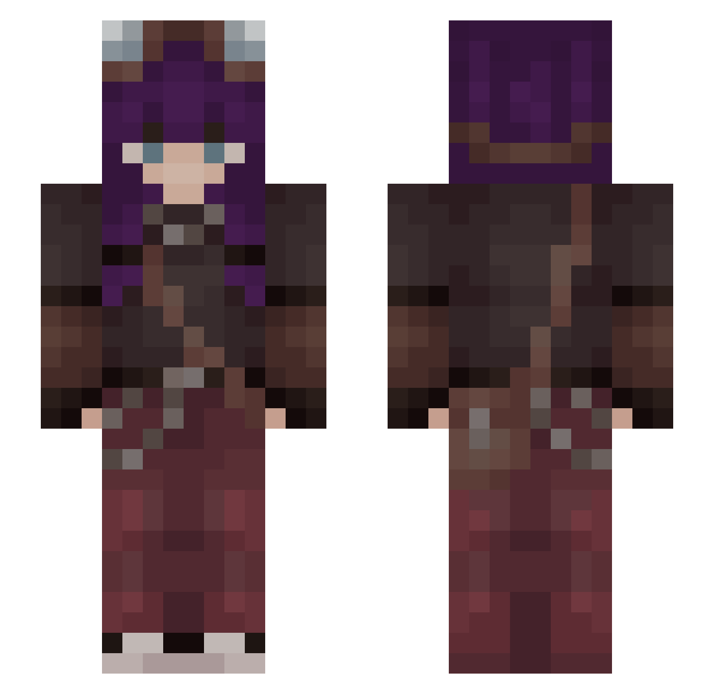 Eklos_ Minecraft skin, front and back view