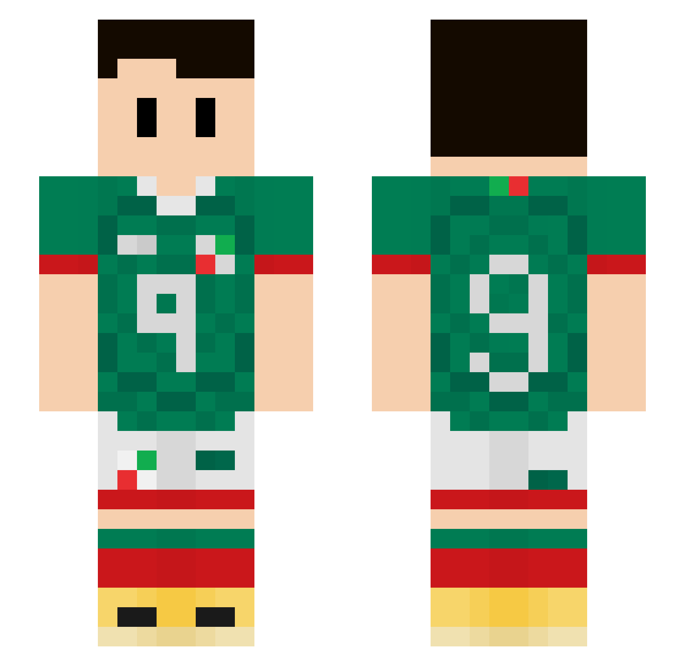 forethoughtful Minecraft skin, front and back view