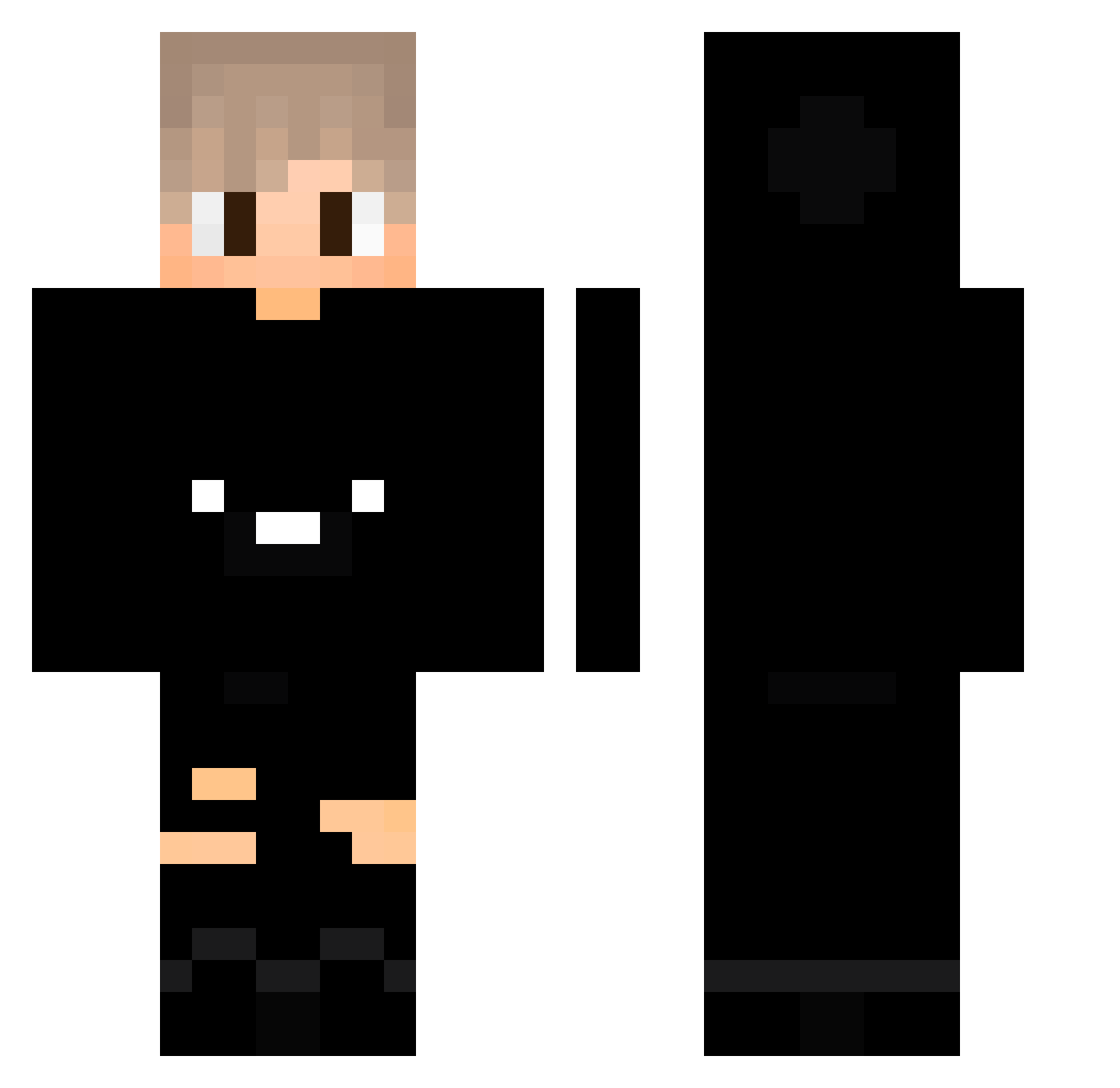 HighButCheats Minecraft skin, front and back view