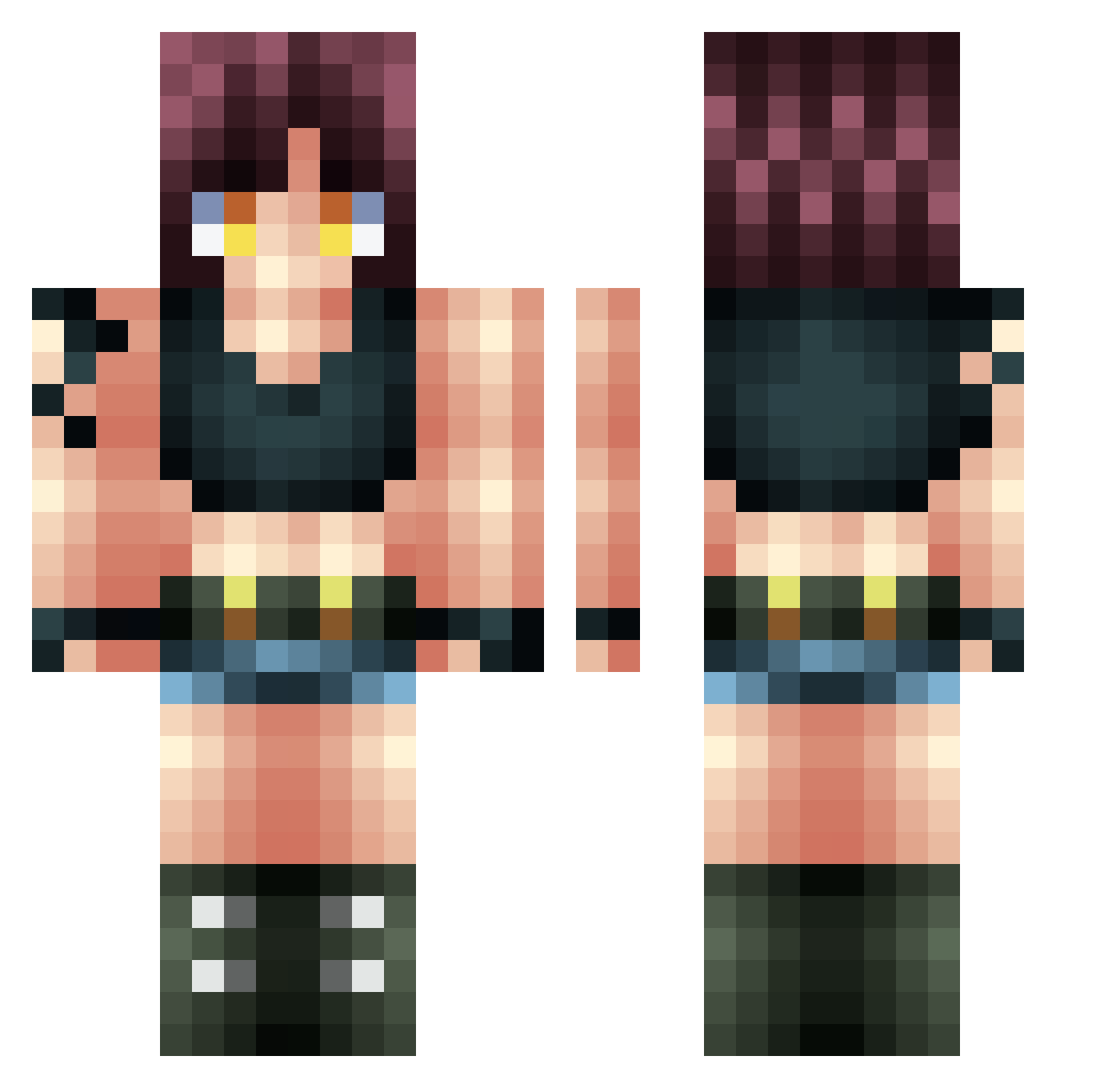 instigates Minecraft skin, front and back view