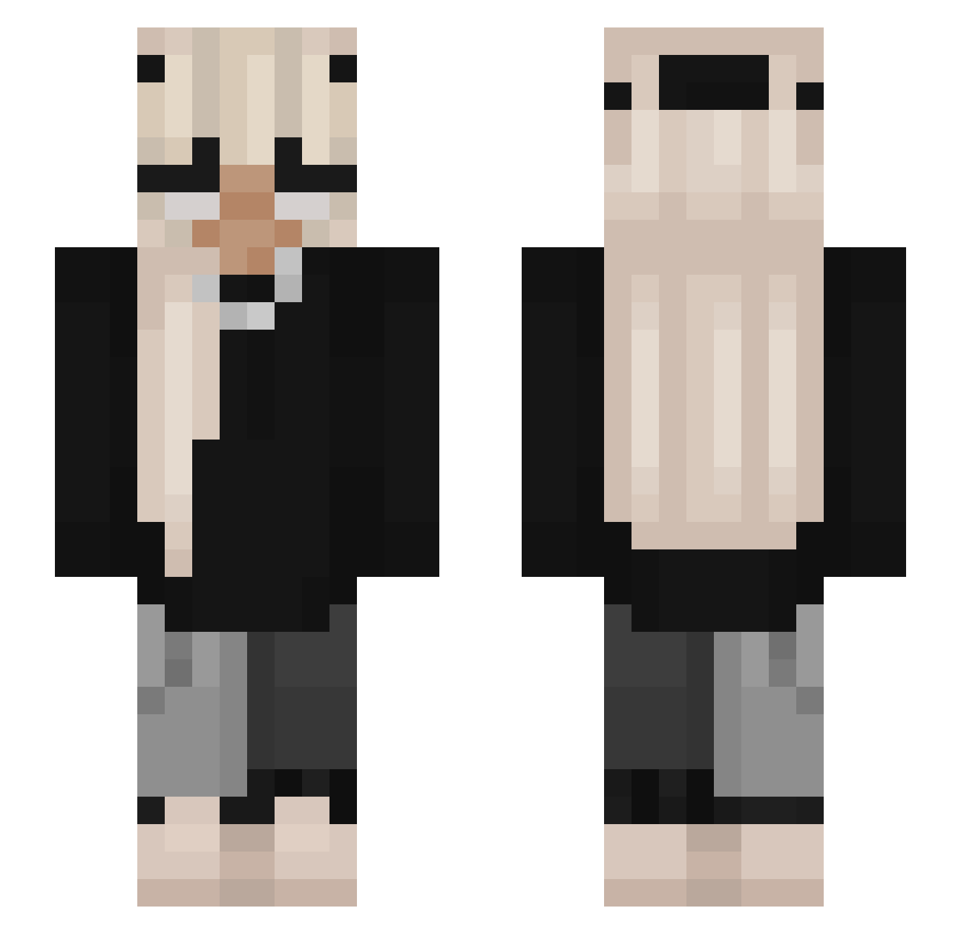 Pastil Minecraft skin, front and back view