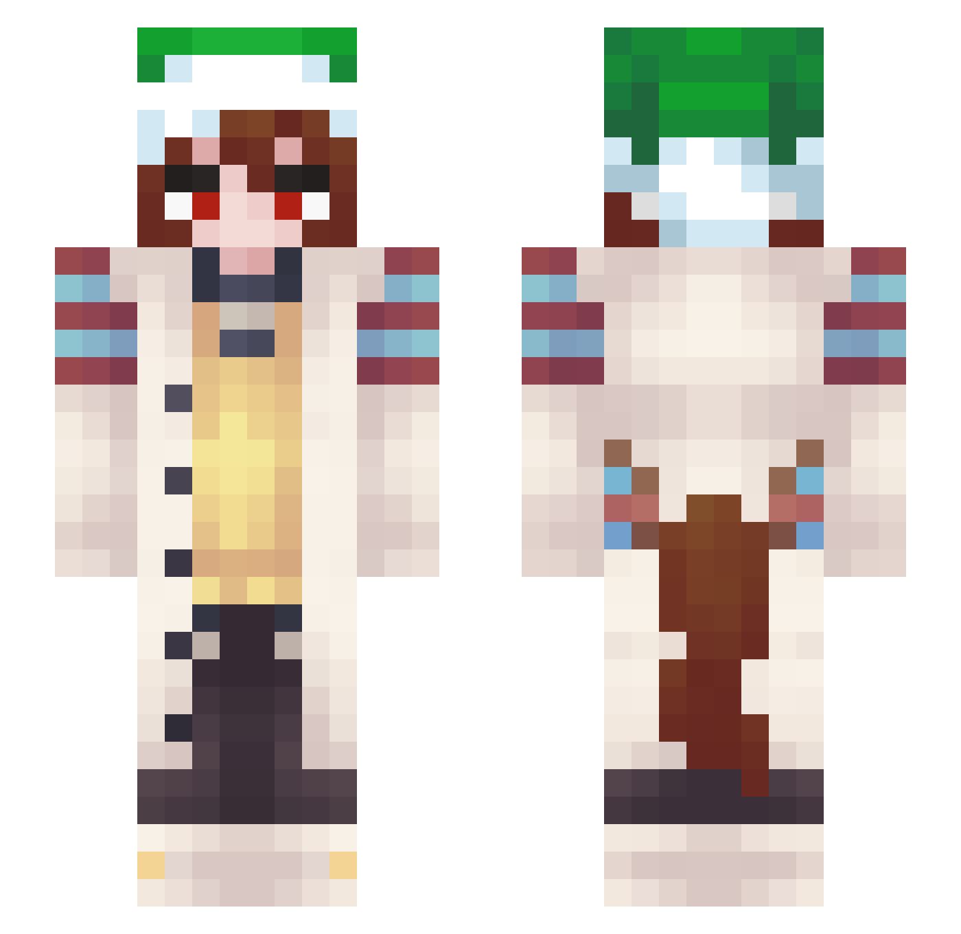 Yahany Minecraft skin, front and back view