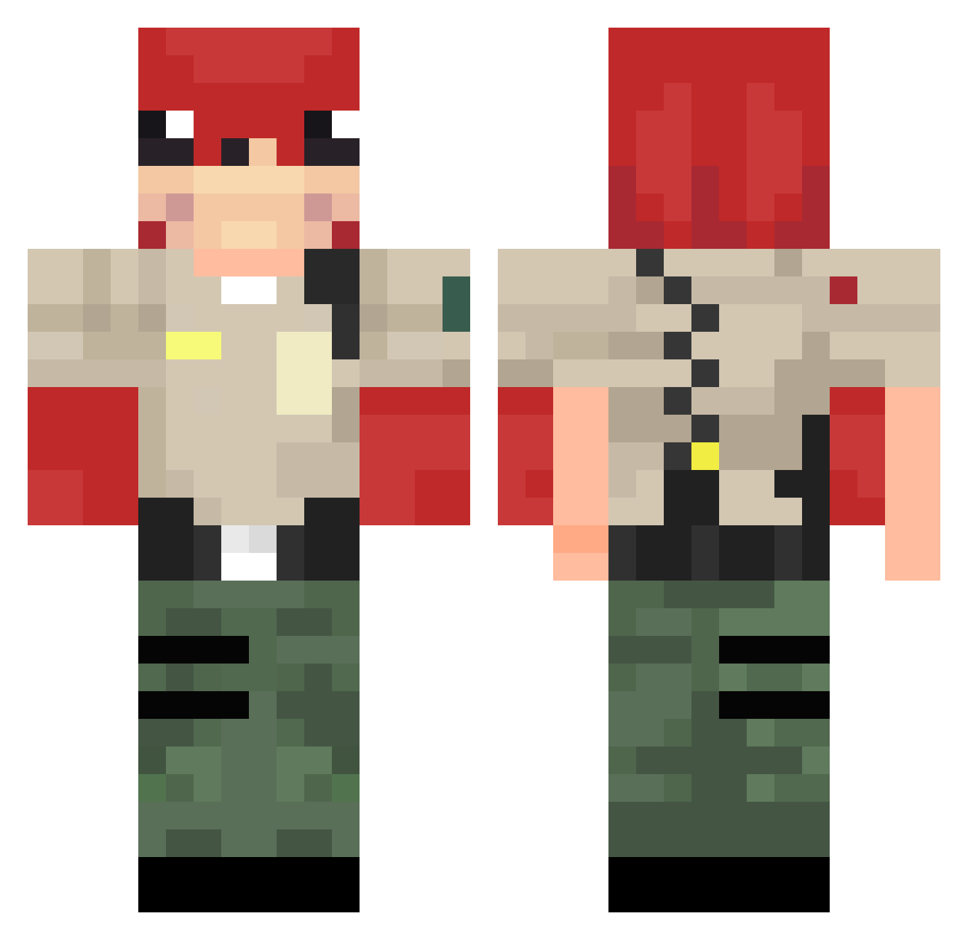 00deep Minecraft skin, front and back view